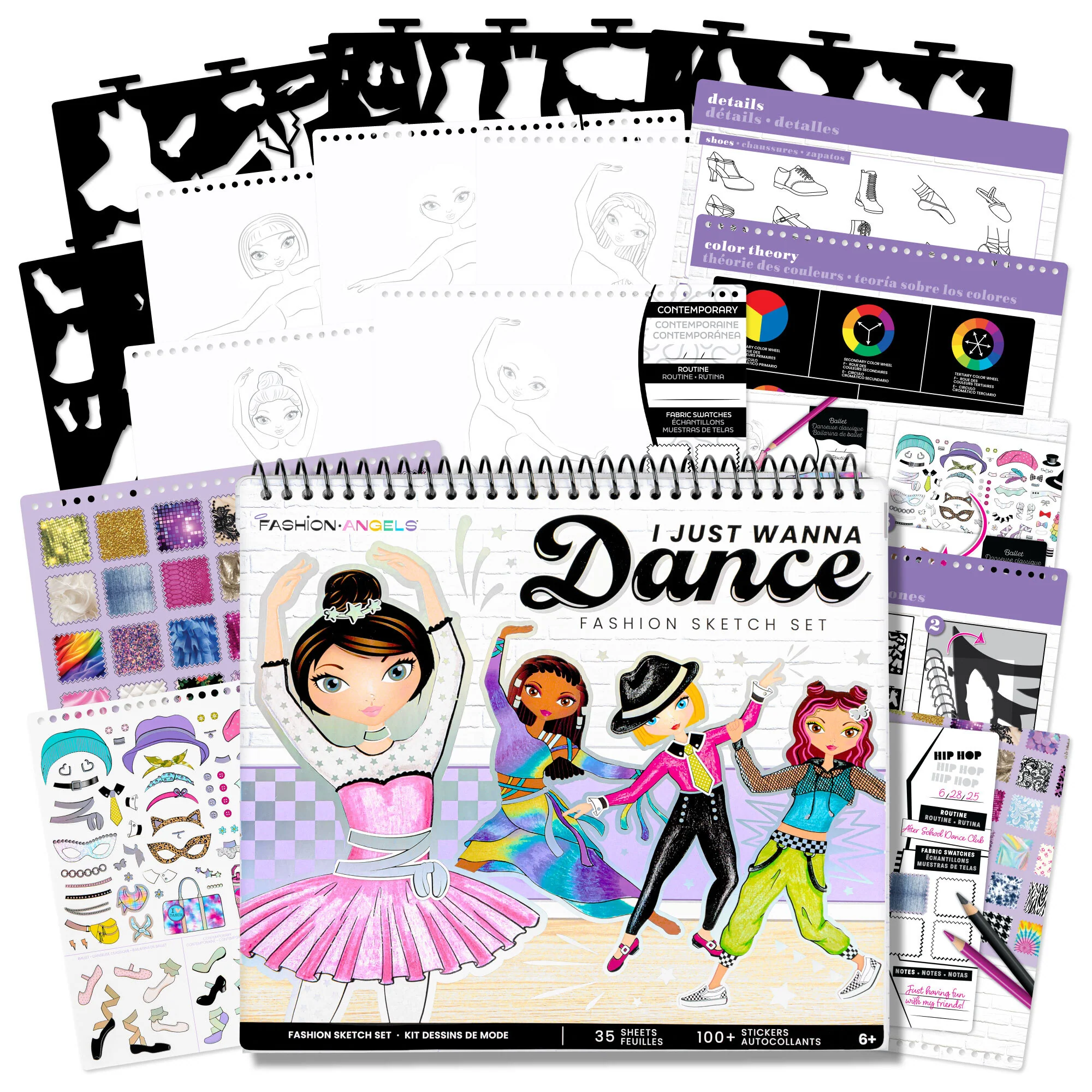 Fashion Angels I Just Wanna Dance Fashion Sketch Set With Stencils And Stickers