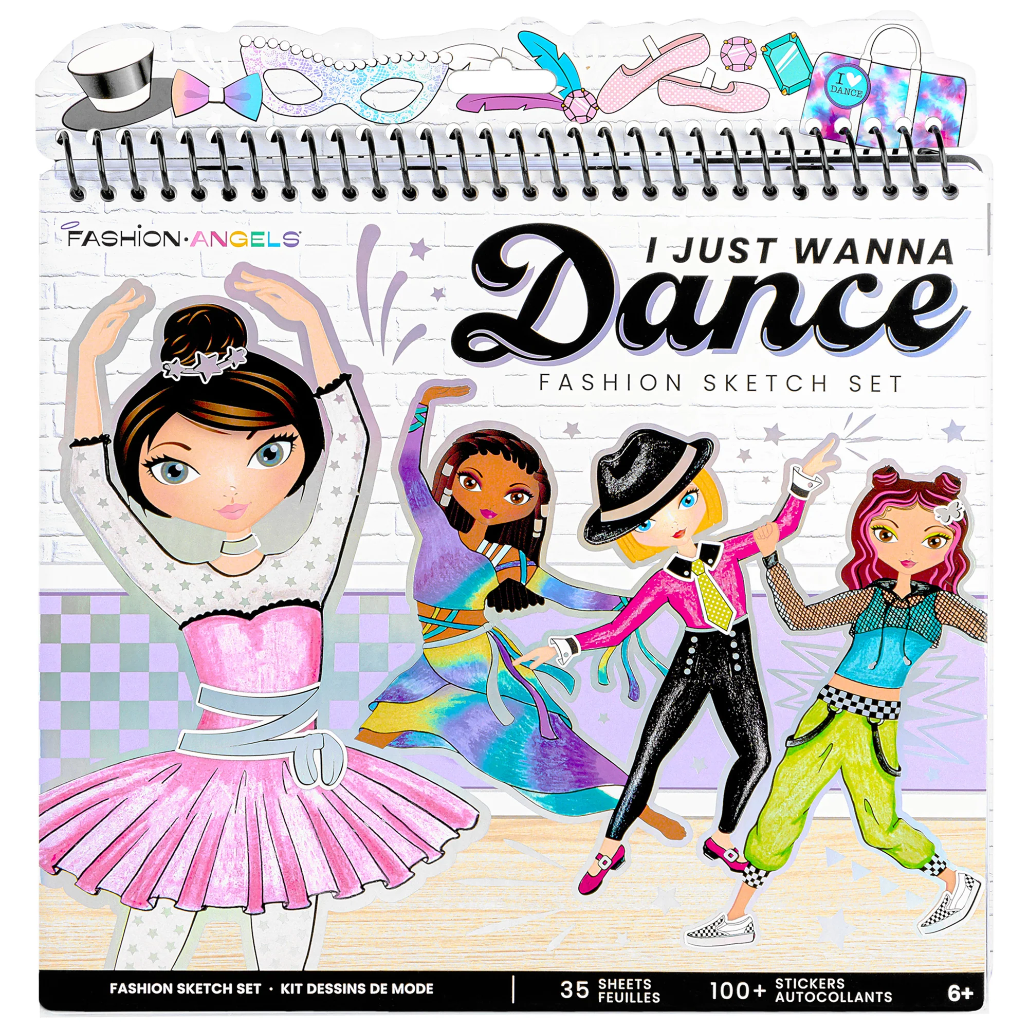 Fashion Angels I Just Wanna Dance Fashion Sketch Set With Stencils And Stickers - Image 2