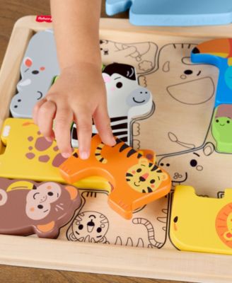 Fisher Price 13 pc Wooden Animal Shape-Sorting Puzzle - Image 6