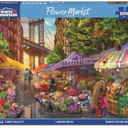 Floral Extravaganza 1000-piece Jigsaw Puzzle - Flower Market - Image 2