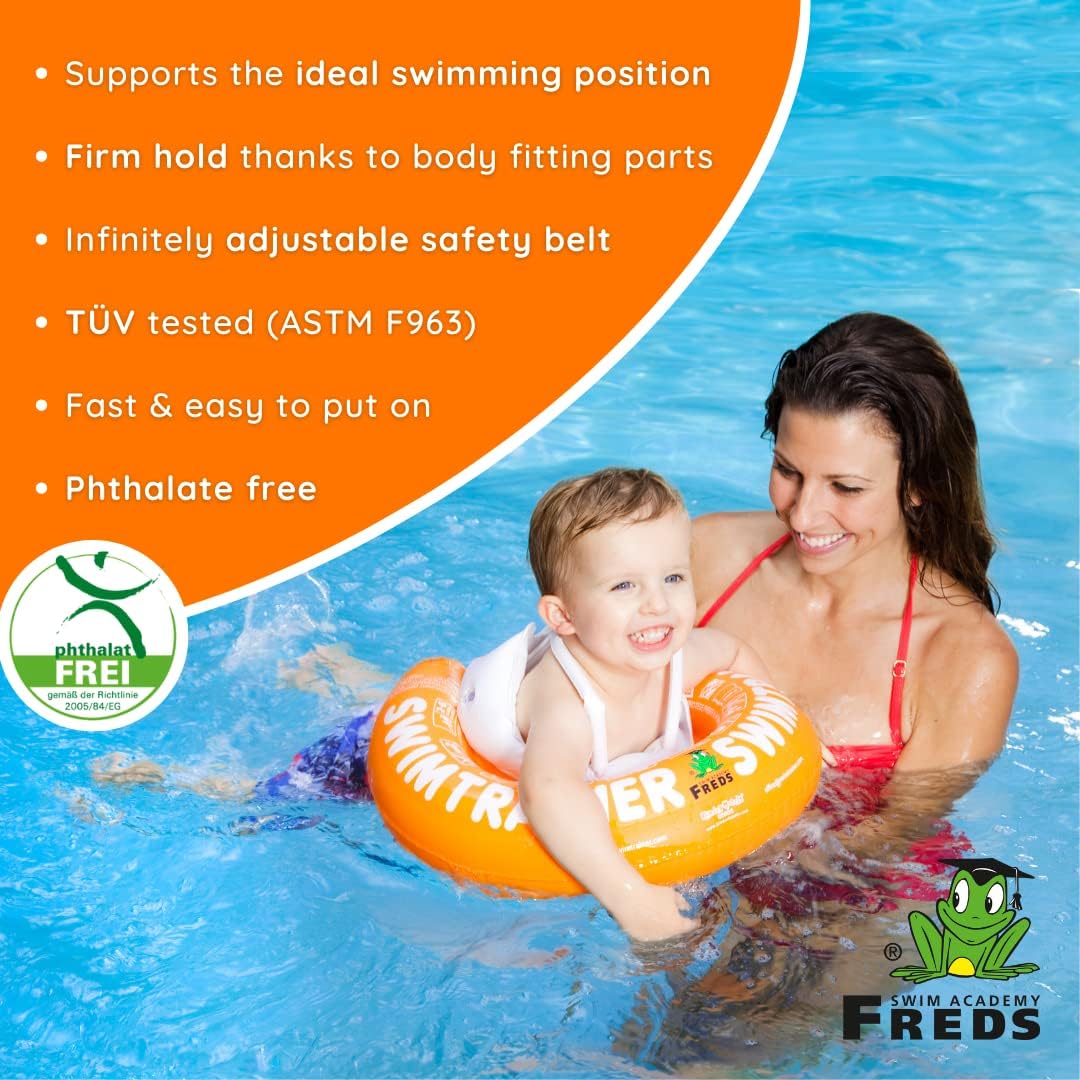 FREDS SWIM ACADEMY SWIMTRAINER Classic Orange - Secure Toddler Pool Float - Image 5