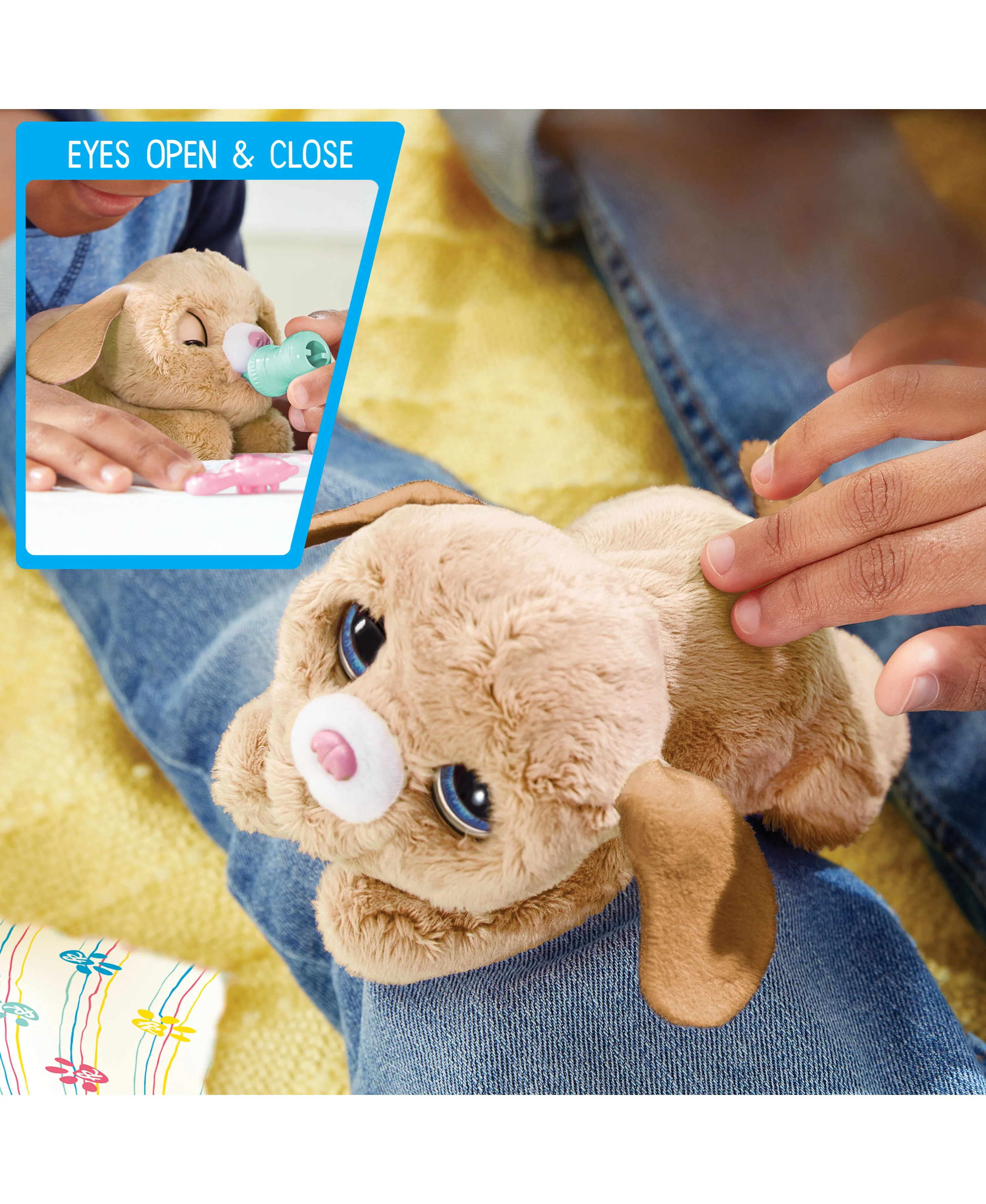 FurReal Friends Newborns Cream Puppy Interactive Plush Toy with Accessories - Image 4