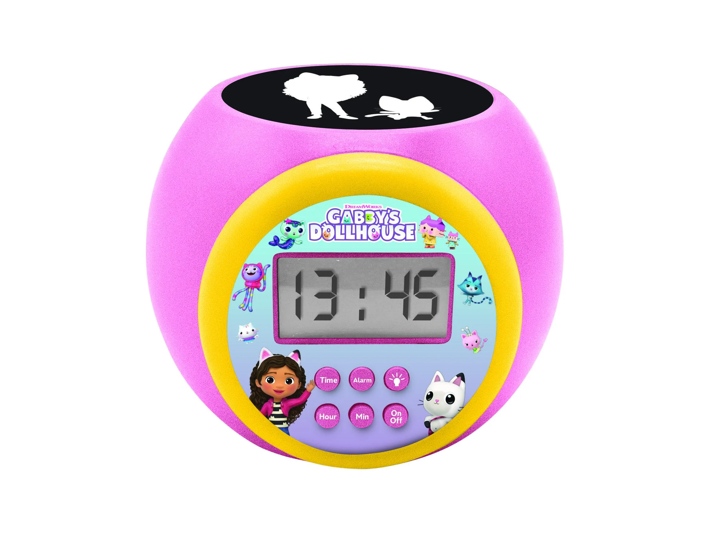 Gabby’s Dollhouse Projector Alarm Clock - Starry Night Pink - Image 3