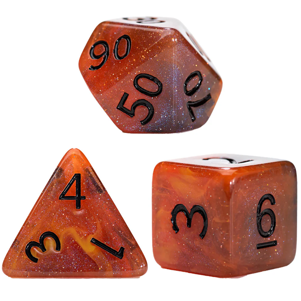 Gate Keeper Games Aether Dice: Fireball - 7pc RPG Dice Set - Image 3