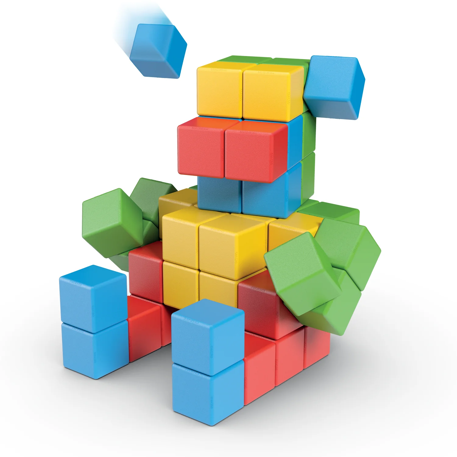 Geomag Magicubes 64-Piece Recycled Magnetic Building Set for Toddlers - Image 4