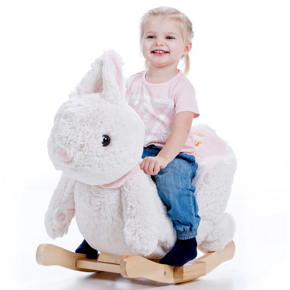 Gerardo's Toys: Little Rockers Bunny - Wooden Plush Ride-On Rocking Animal Toy - Image 2