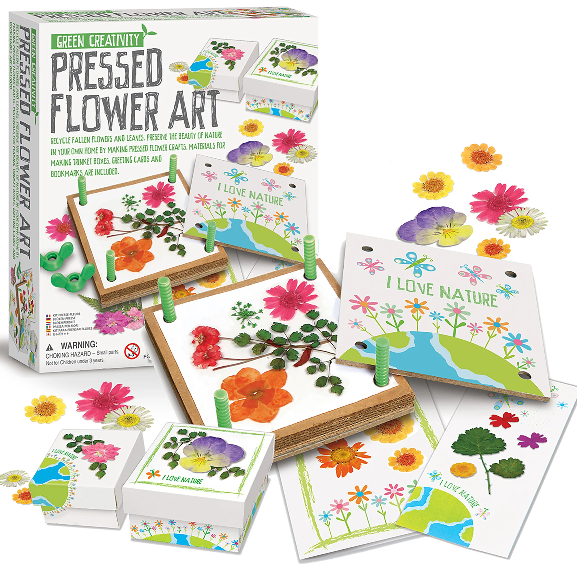 4M Green Creativity Pressed Flower Art Kit With 4-Inch Press