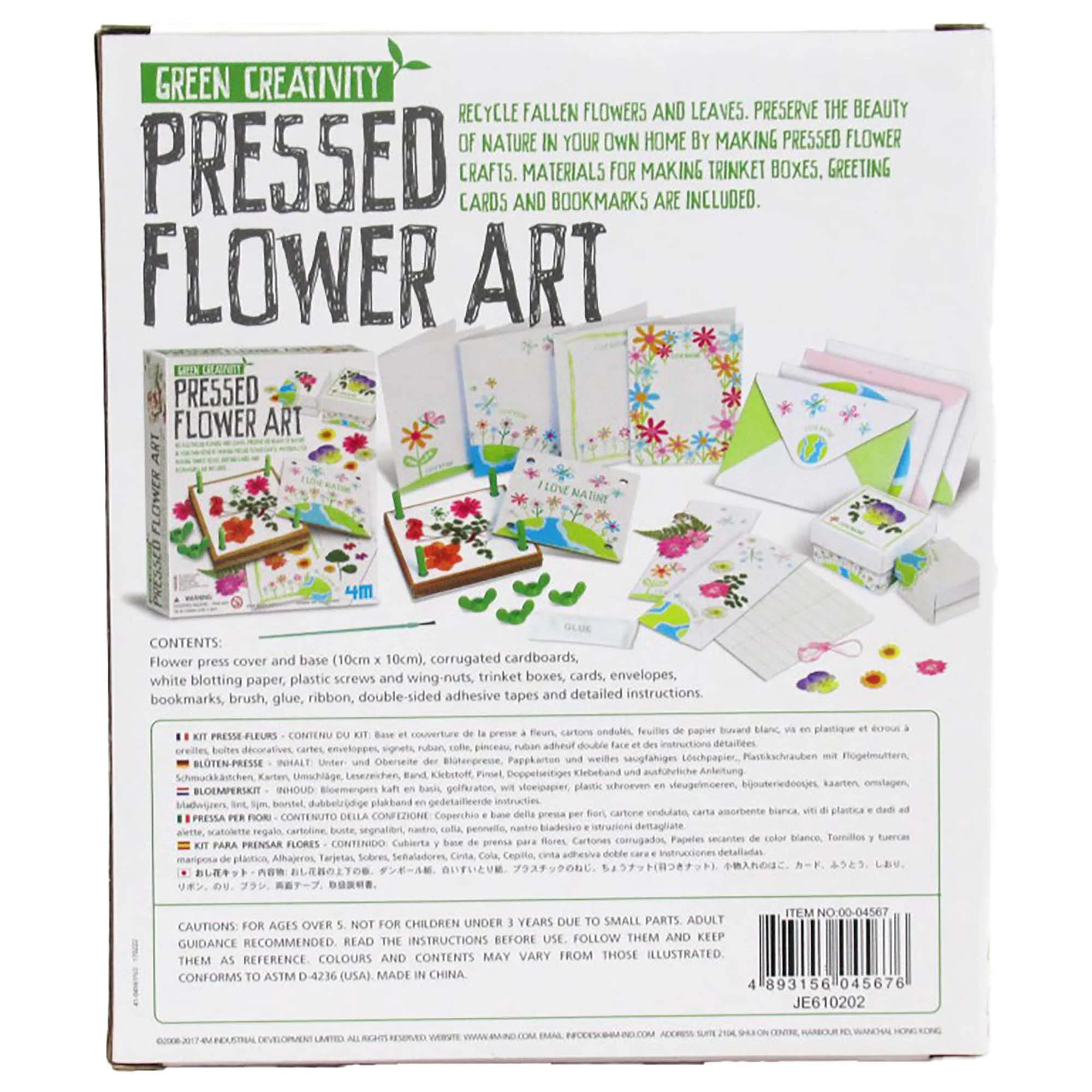 4M Green Creativity Pressed Flower Art Kit With 4-Inch Press - Image 2