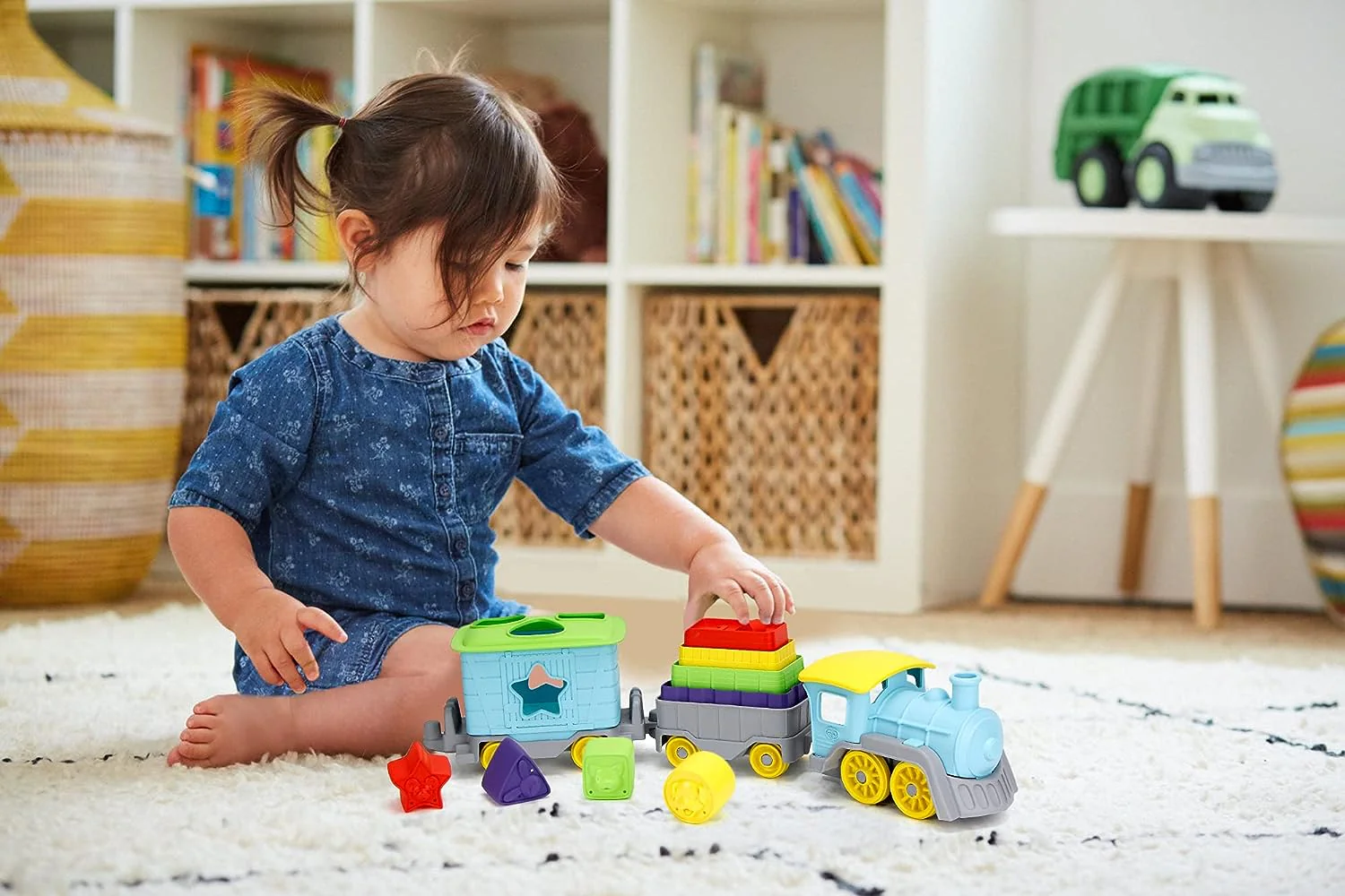 Green Toys Stack and Sort Train - Eco-Friendly Educational Playset - Multicolor - Image 2