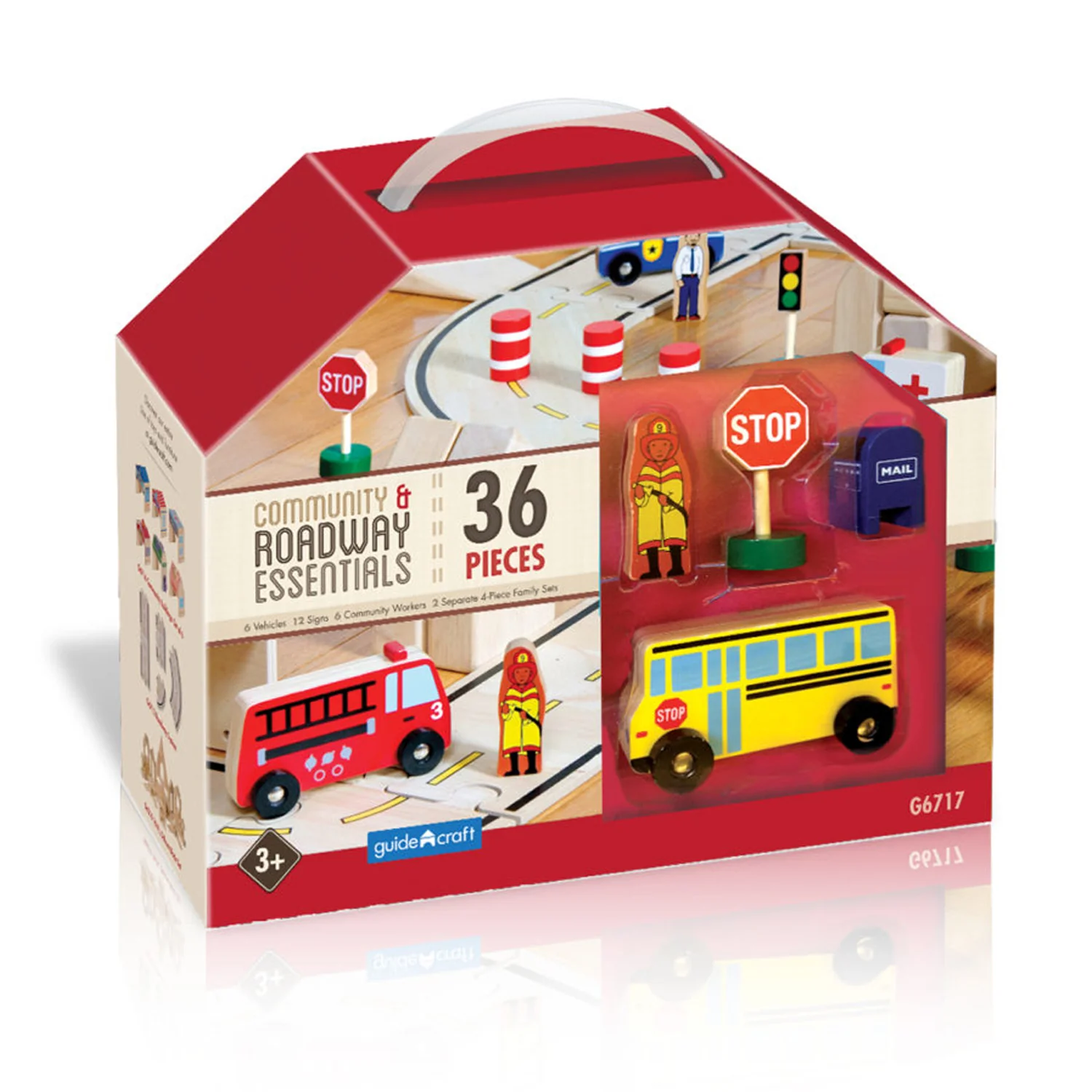 Guidecraft 36-Piece Community & Roadway Essentials Set - Interactive Play - Image 2