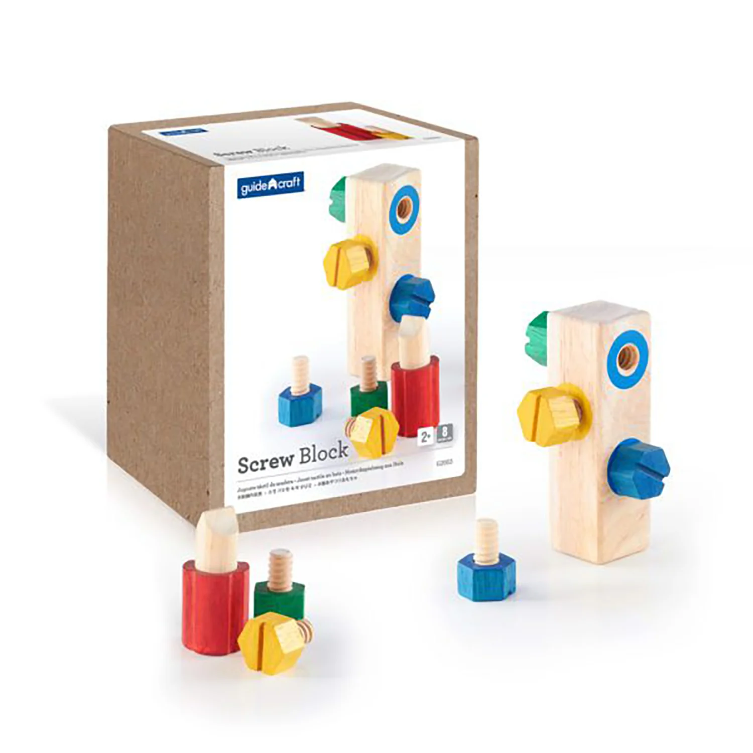 Guidecraft Screw Block™ - Colorful Fine Motor Skill Enhancer - 8 Pieces - Image 3