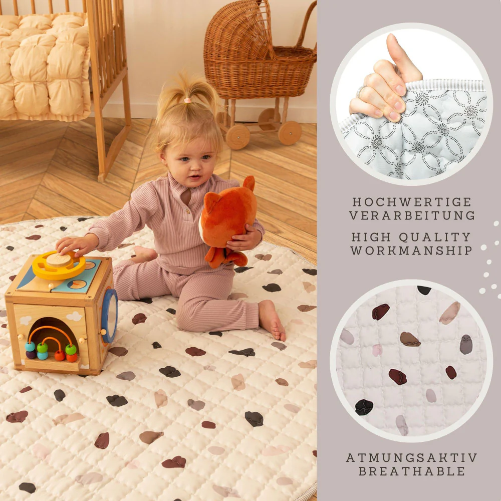 Hakuna Matte: Quilted Playmat – Confetti - 59" Circle, Padded Floor Blanket - Image 5