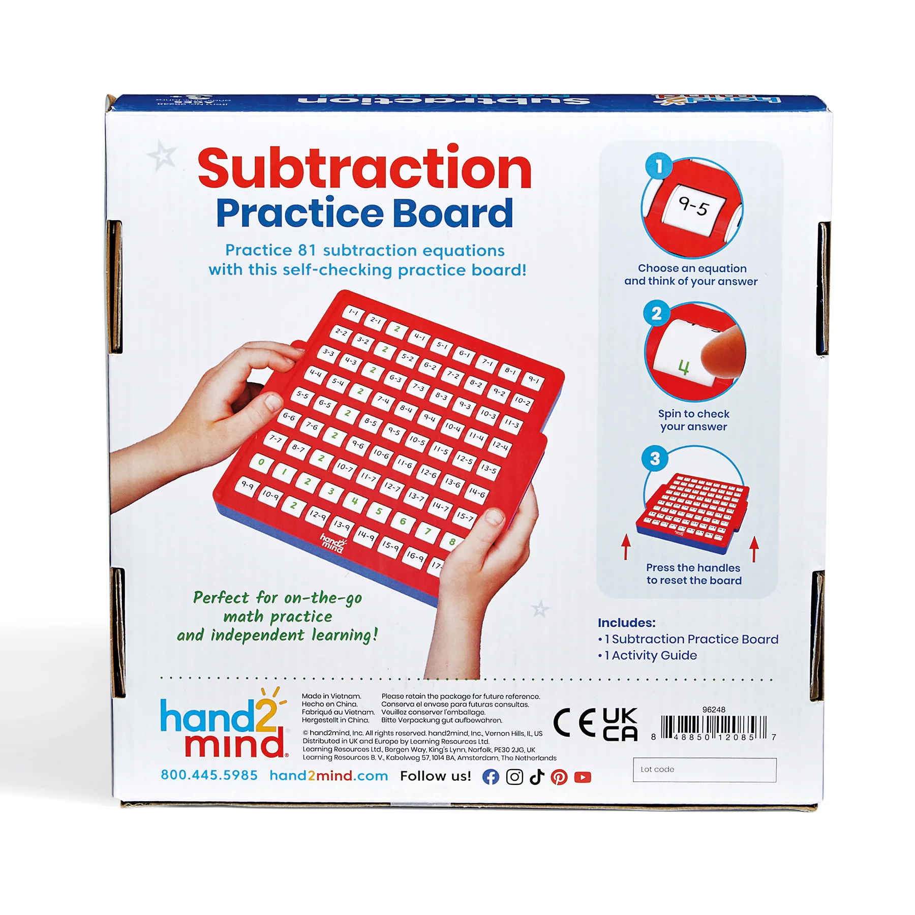 Hand2Mind Interactive Math Facts Board - Master Subtraction Skills - Image 2