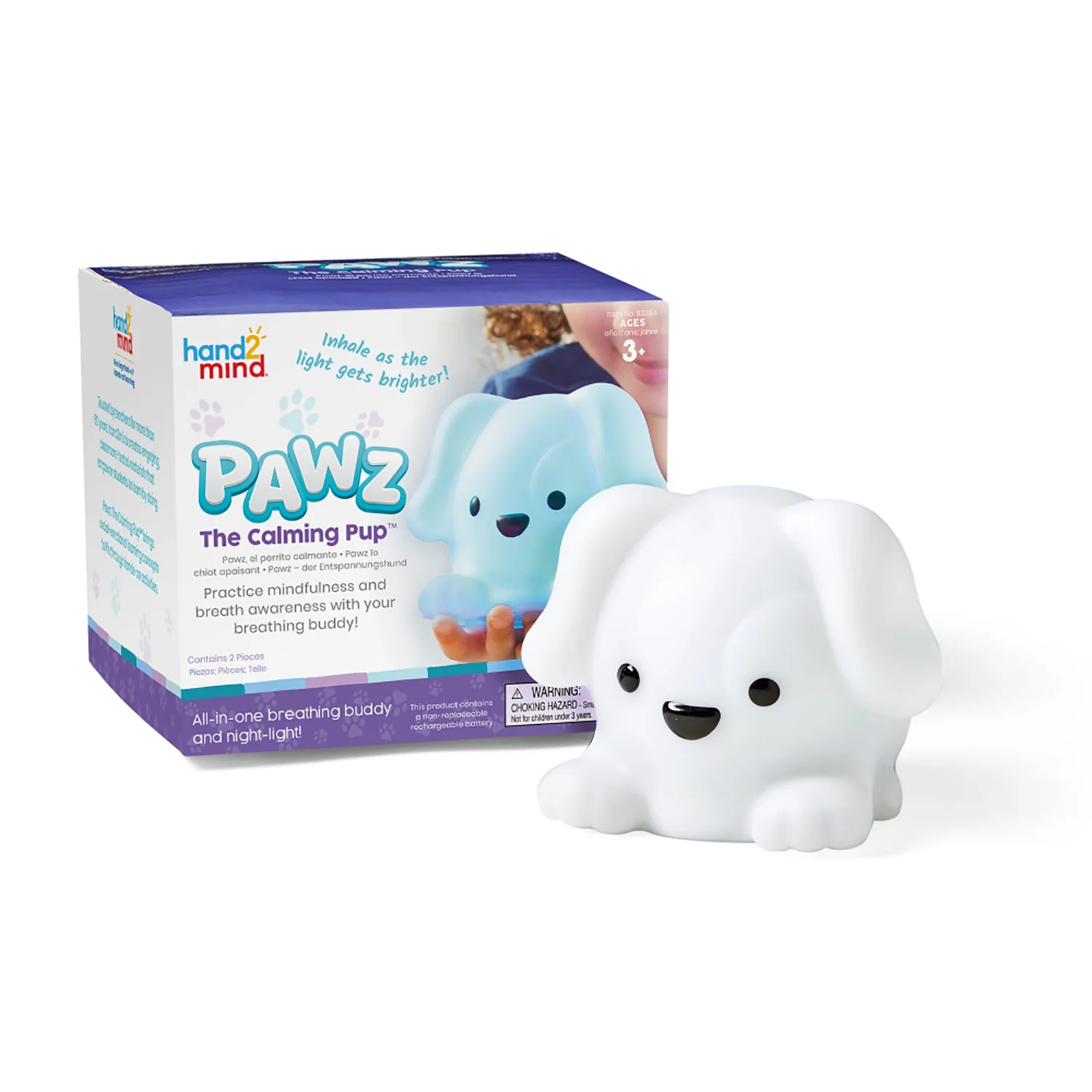 Hand2Mind PAWZ The Calming Pup Interactive Light-Up Toy - Image 2