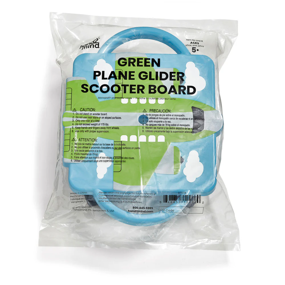 Hand2Mind - Plane Glider Scooter Board - Fly High Series, Green - Image 4