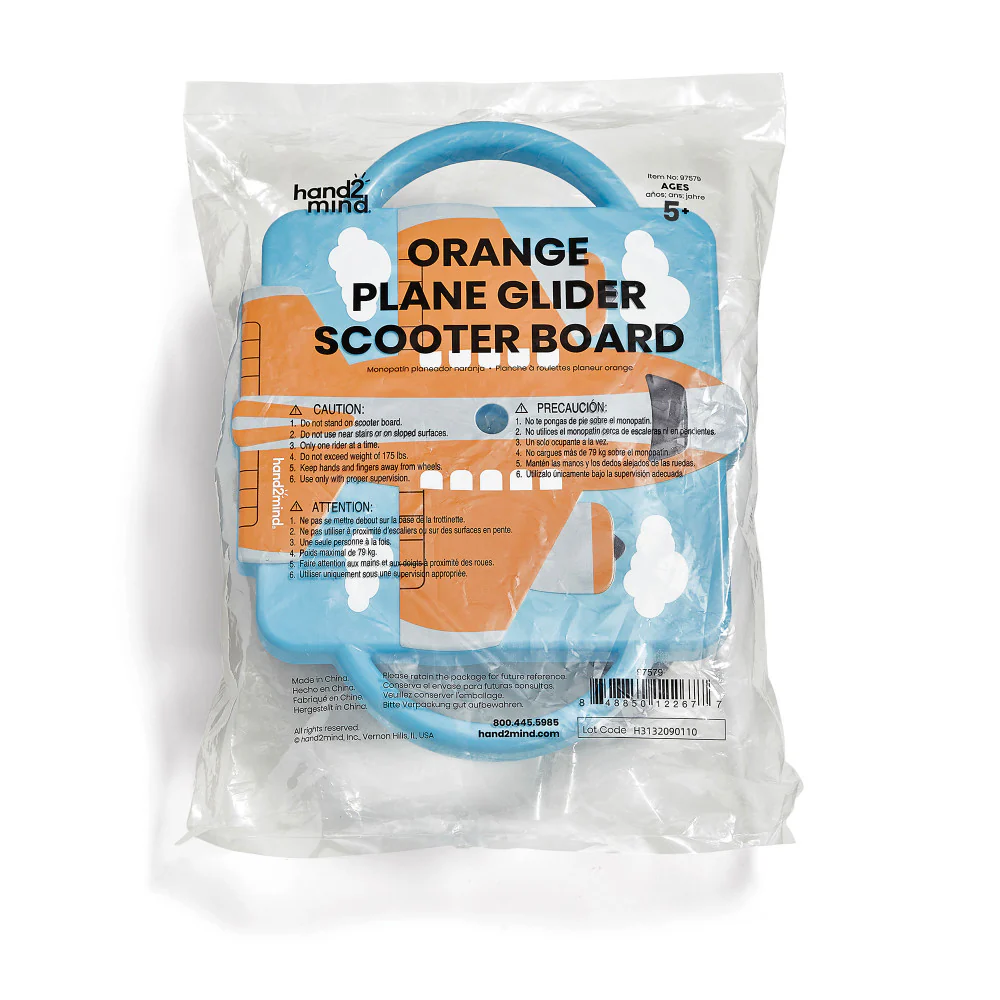 Hand2Mind - Plane Glider Scooter Board - Youth Series, Orange - Image 2