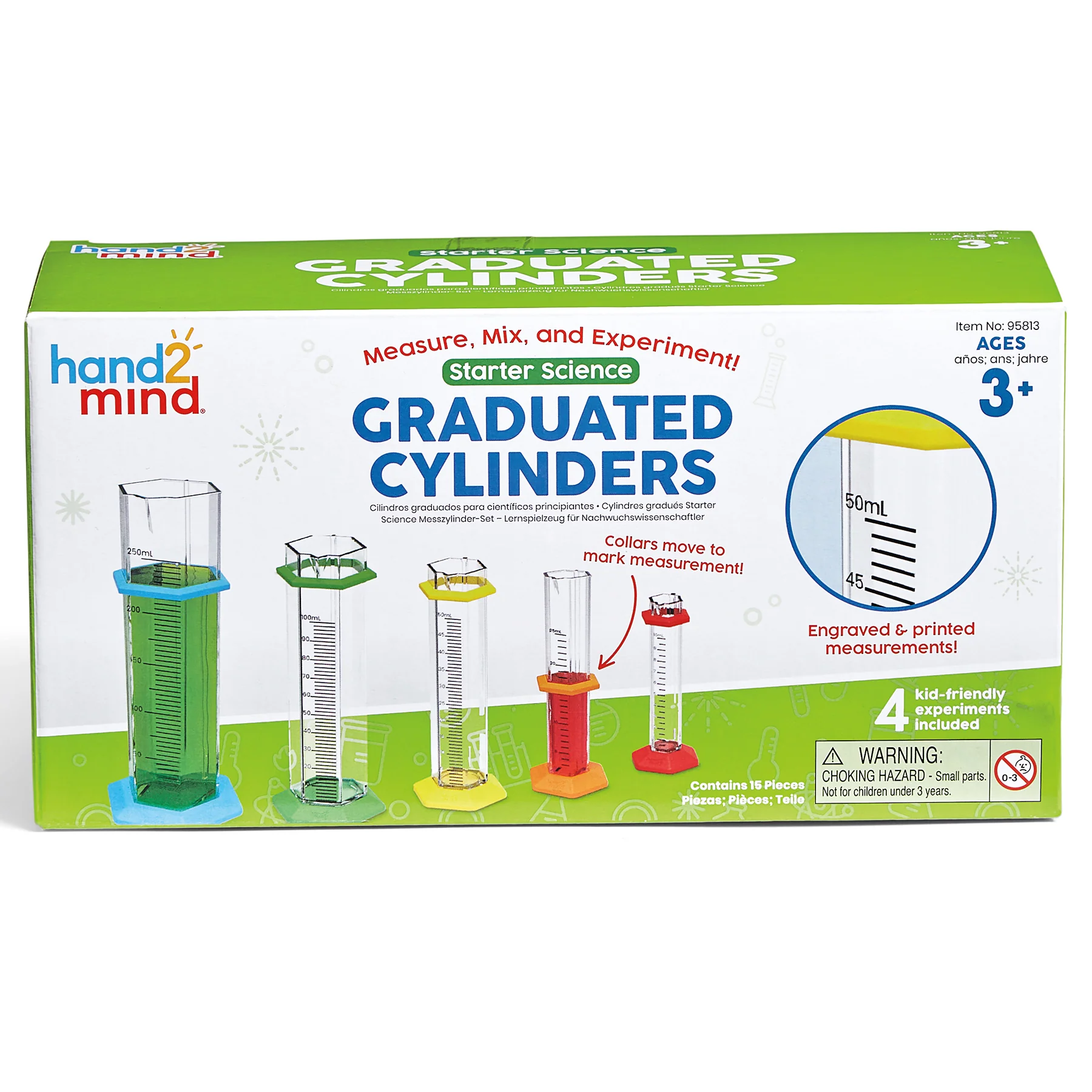 Hand2Mind Starter Science Graduated Cylinders Set for Kids - Image 2