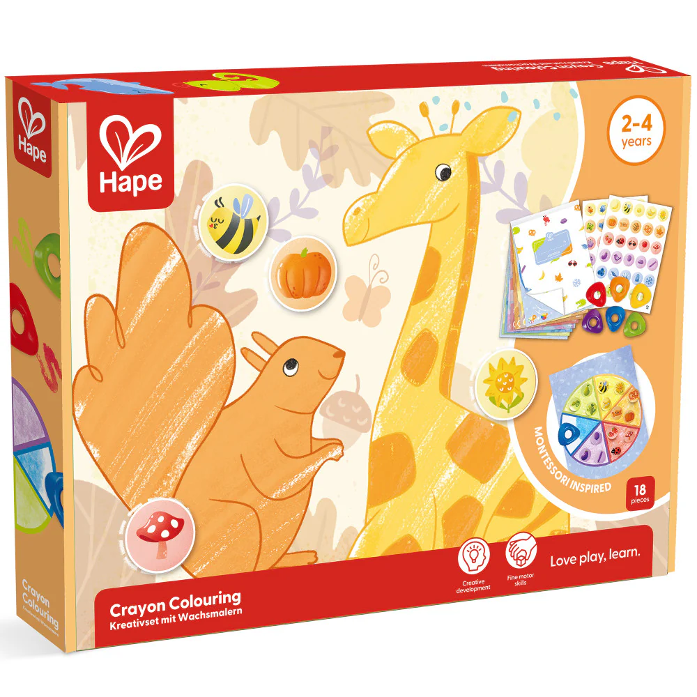 Hape Animal & Nature 18pc Crayon Coloring Art Set
