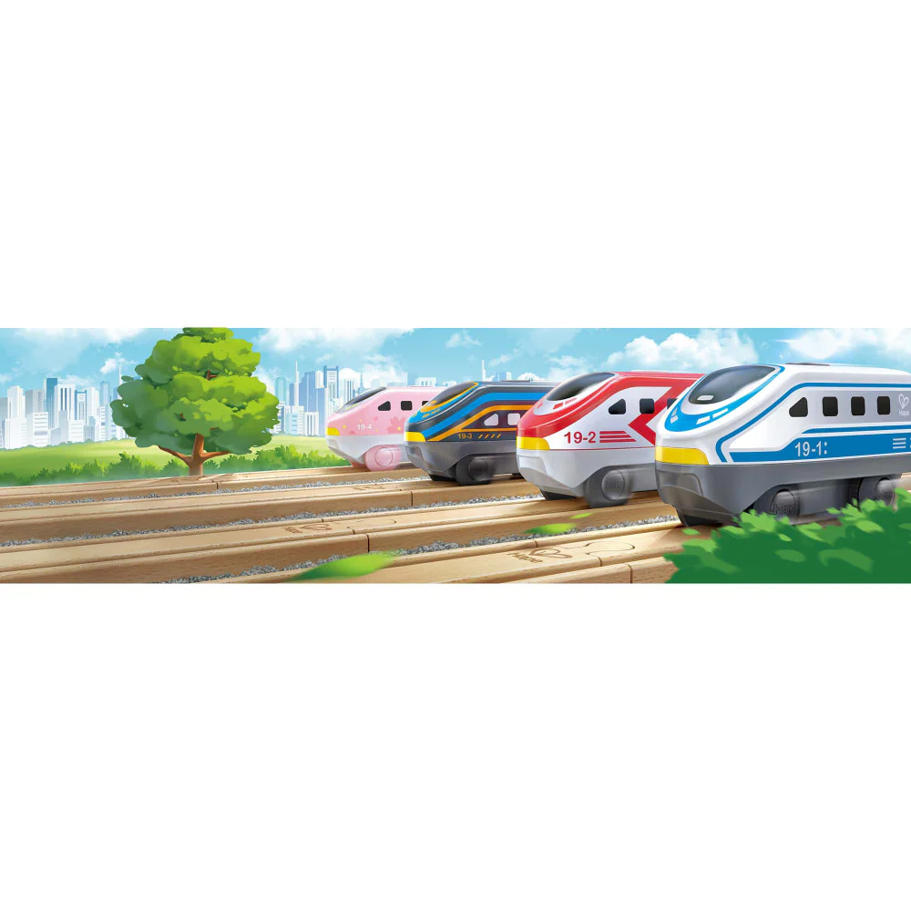 Hape Intercity - Battery-Operated Locomotive Set - Vibrant Colors - Image 6