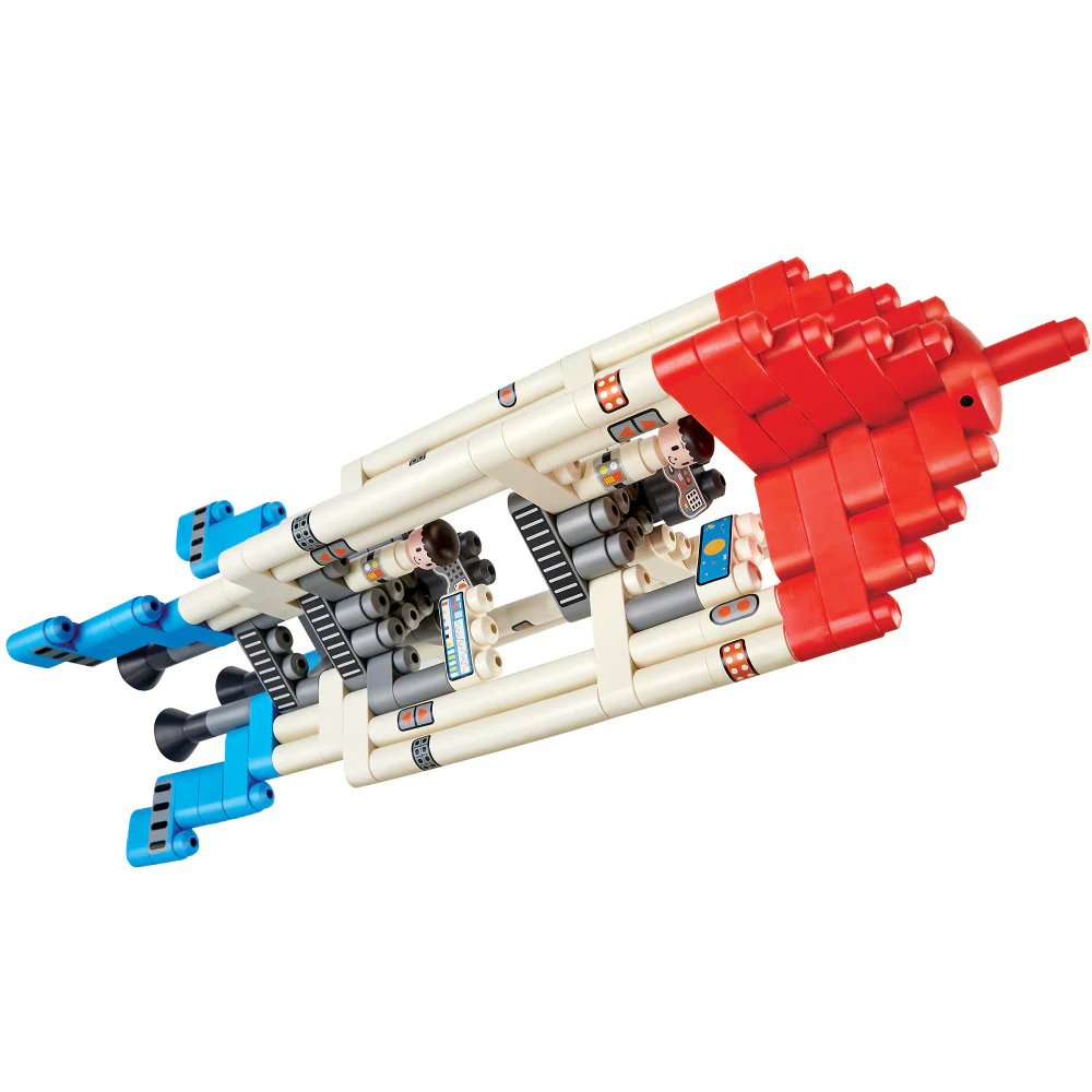 Hape PolyM Adventure Rocket 138-Piece Set - Red/Blue/White - Image 3