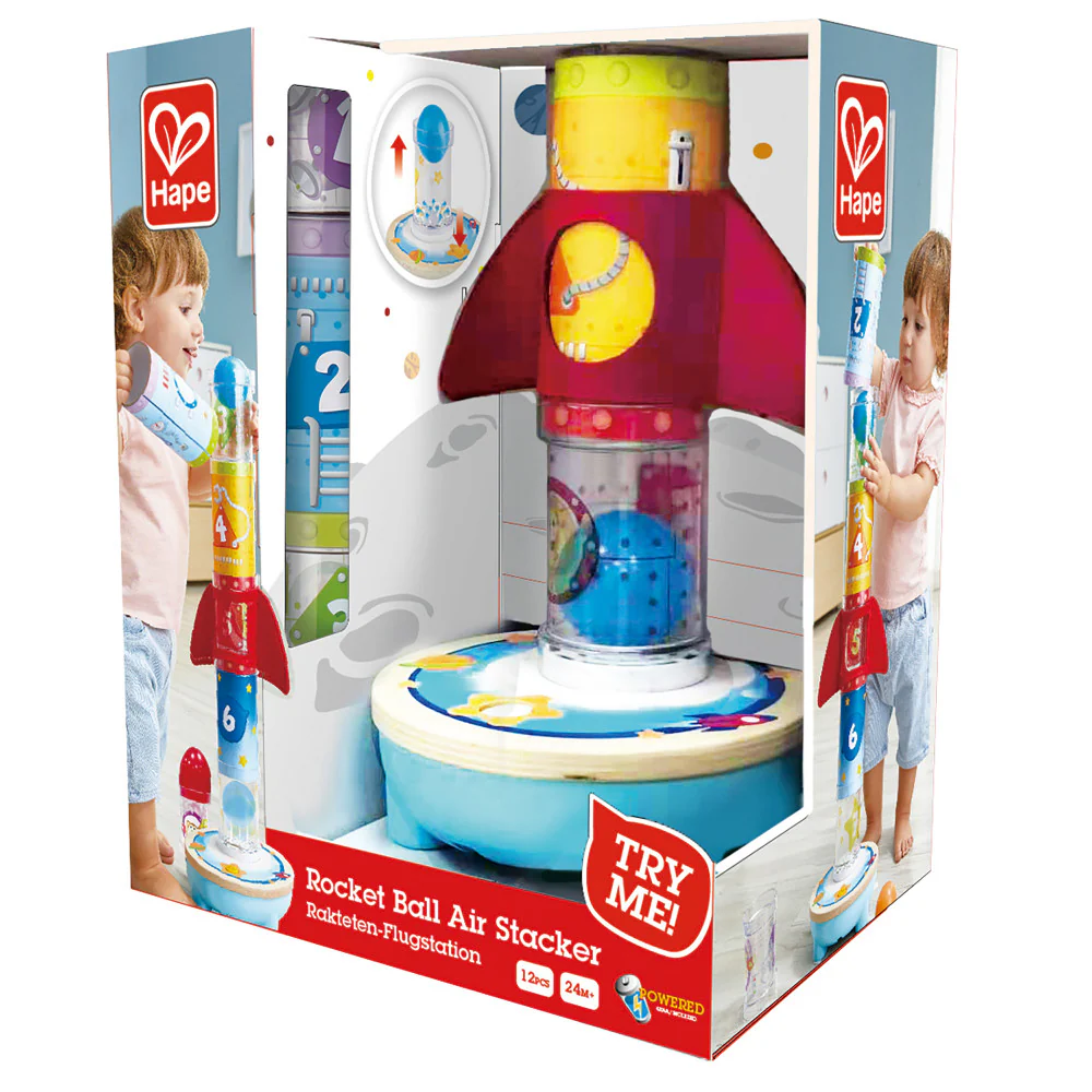 Hape Rocket Ball Air Stacker - Educational Stacking & Sorting Toy - Image 3