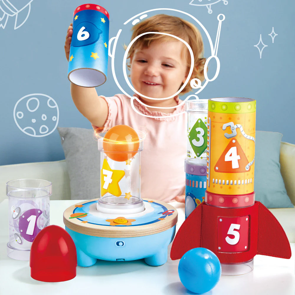 Hape Rocket Ball Air Stacker - Educational Stacking & Sorting Toy - Image 5