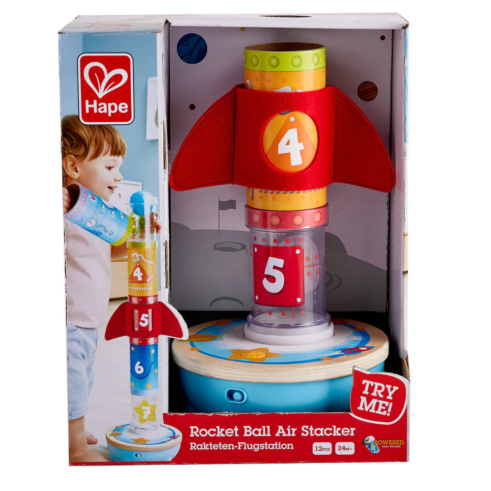 Hape Rocket Ball Air Stacker - Educational Stacking & Sorting Toy - Image 7