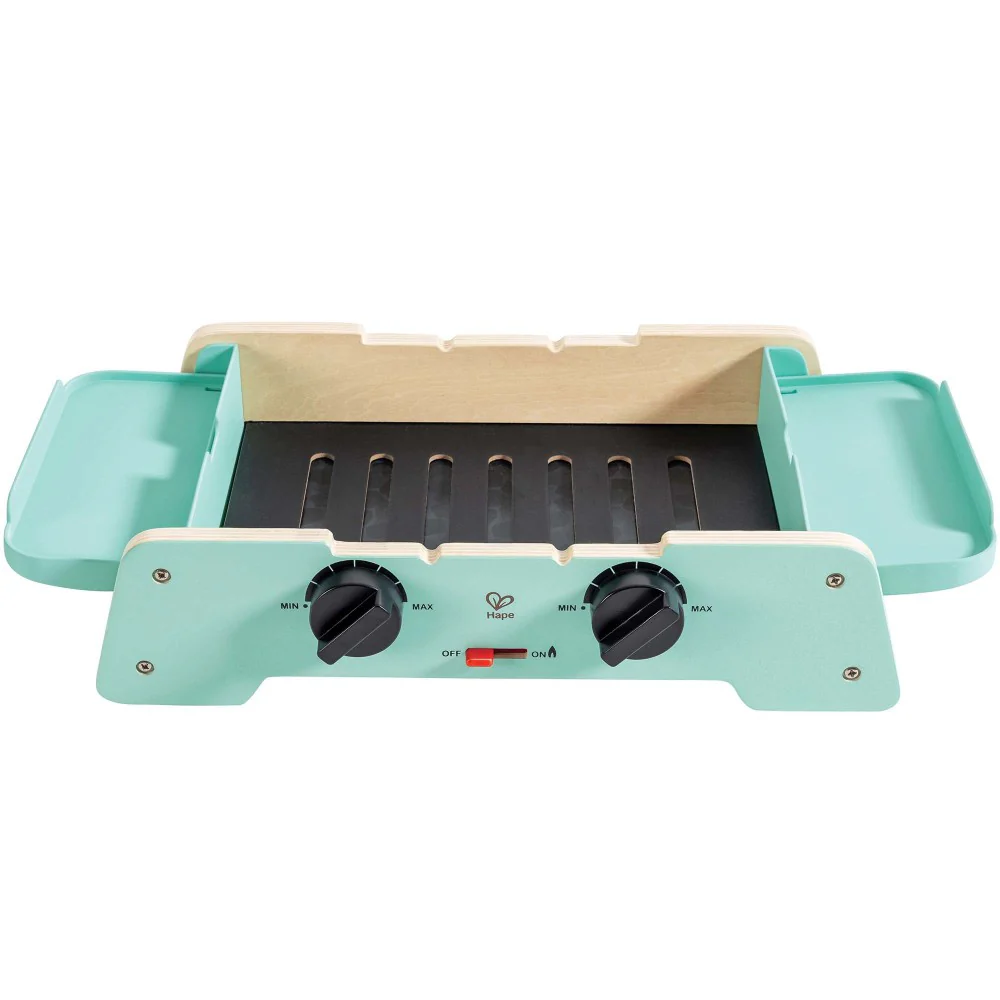 Hape Teal Wooden Sizzling Griddle & Grill BBQ Playset - Image 7