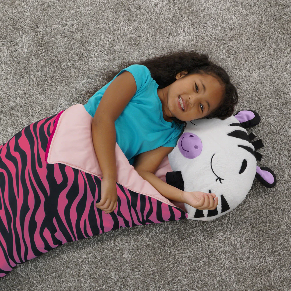 Happy Nappers Zinnia Zebra 66 inch Plush Pillow & Sleepy Sack - Kids 7+ - Image 5