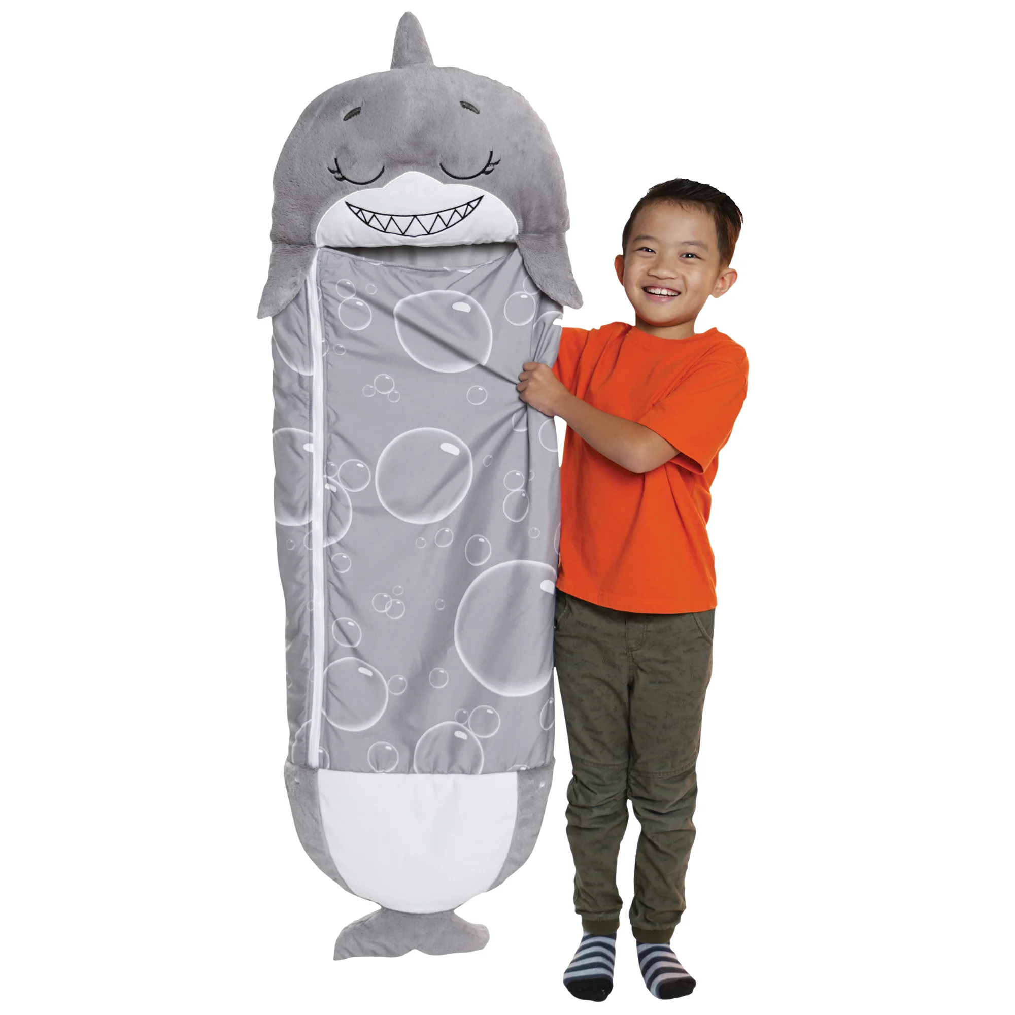 Happy Nappers Grey Shark Pillow & Sleepy Sack 2-In-1 Plush - Image 4