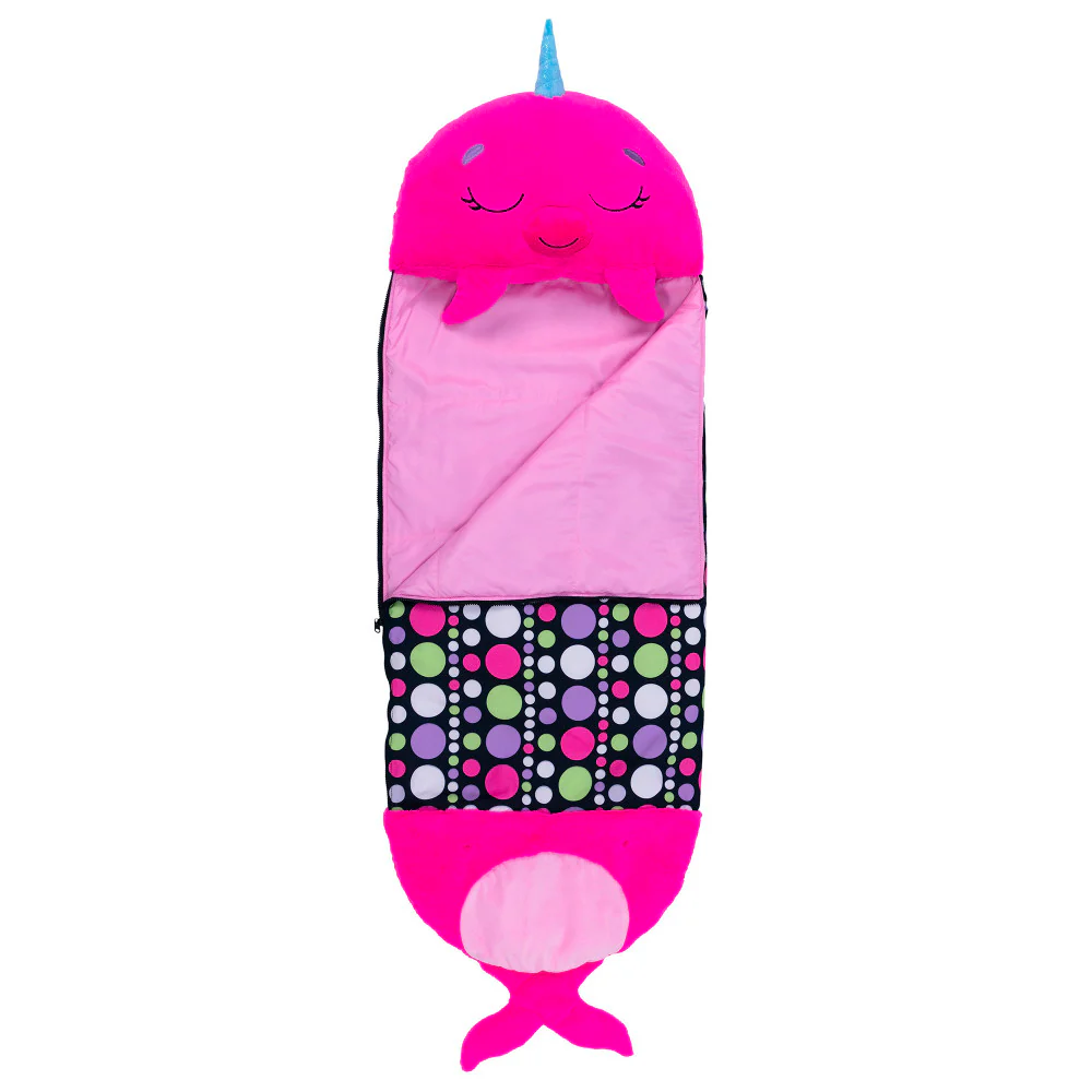 Happy Nappers: Pillow & Sleepy Sack: Medium - Neil The Pink Narwhal, Kids 3+