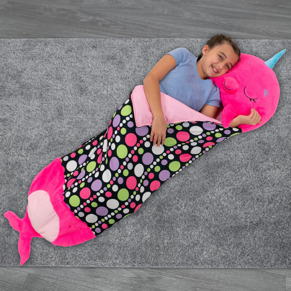 Happy Nappers: Pillow & Sleepy Sack: Medium - Neil The Pink Narwhal, Kids 3+ - Image 4