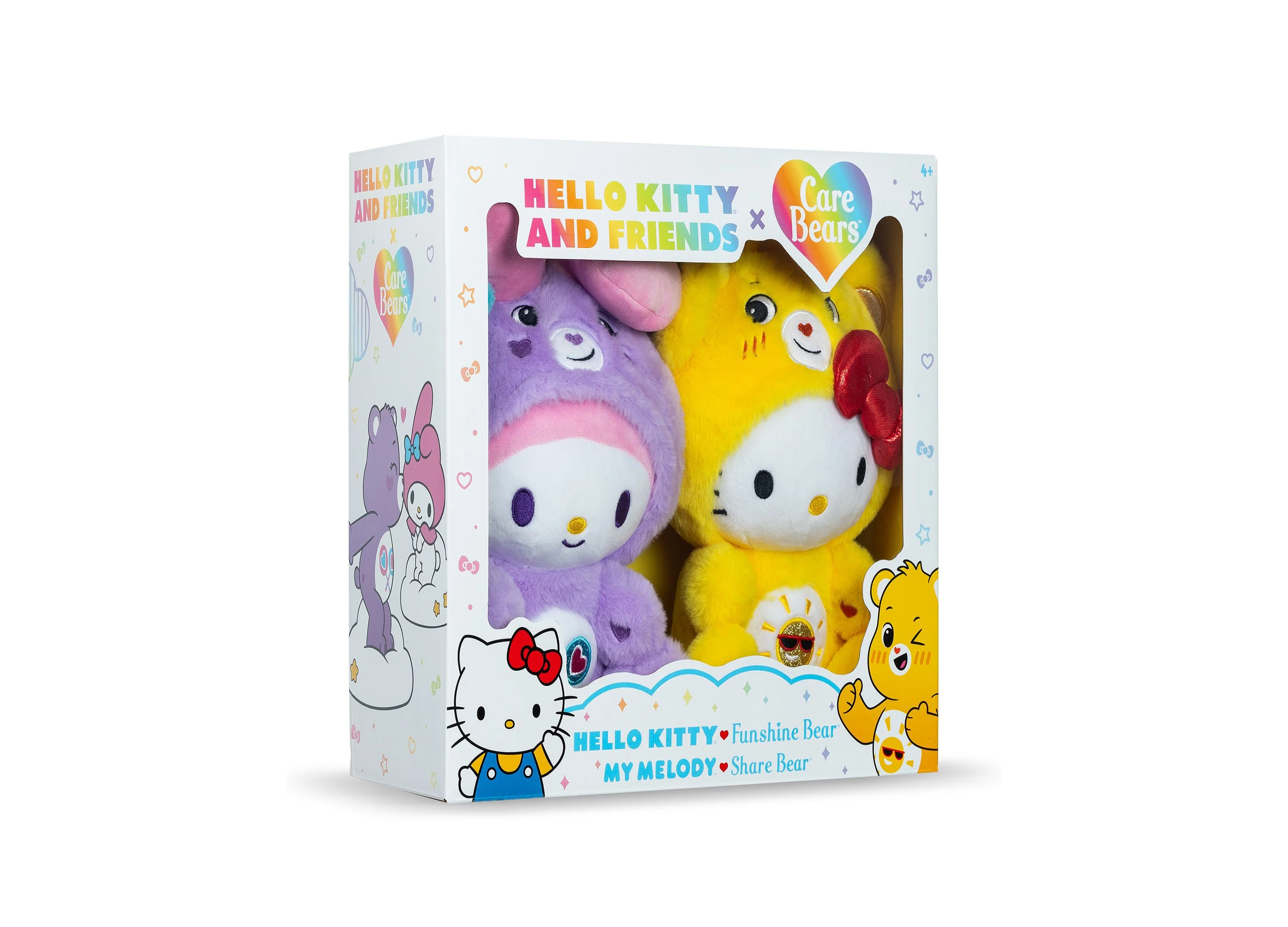 Hello Kitty X Care Bears 10 inch Plush Duo - Funshine & Share Bears - Image 10