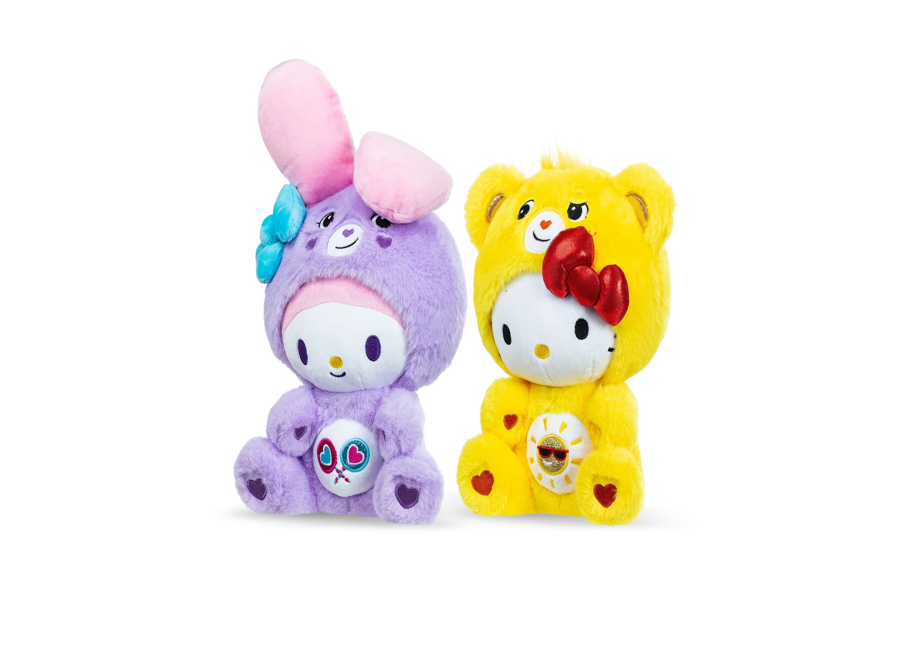 Hello Kitty X Care Bears 10 inch Plush Duo - Funshine & Share Bears - Image 5