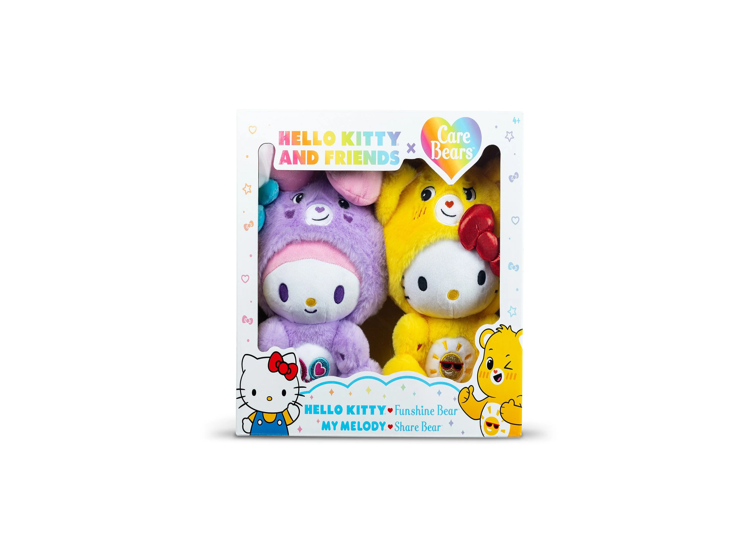 Hello Kitty X Care Bears 10 inch Plush Duo - Funshine & Share Bears - Image 6
