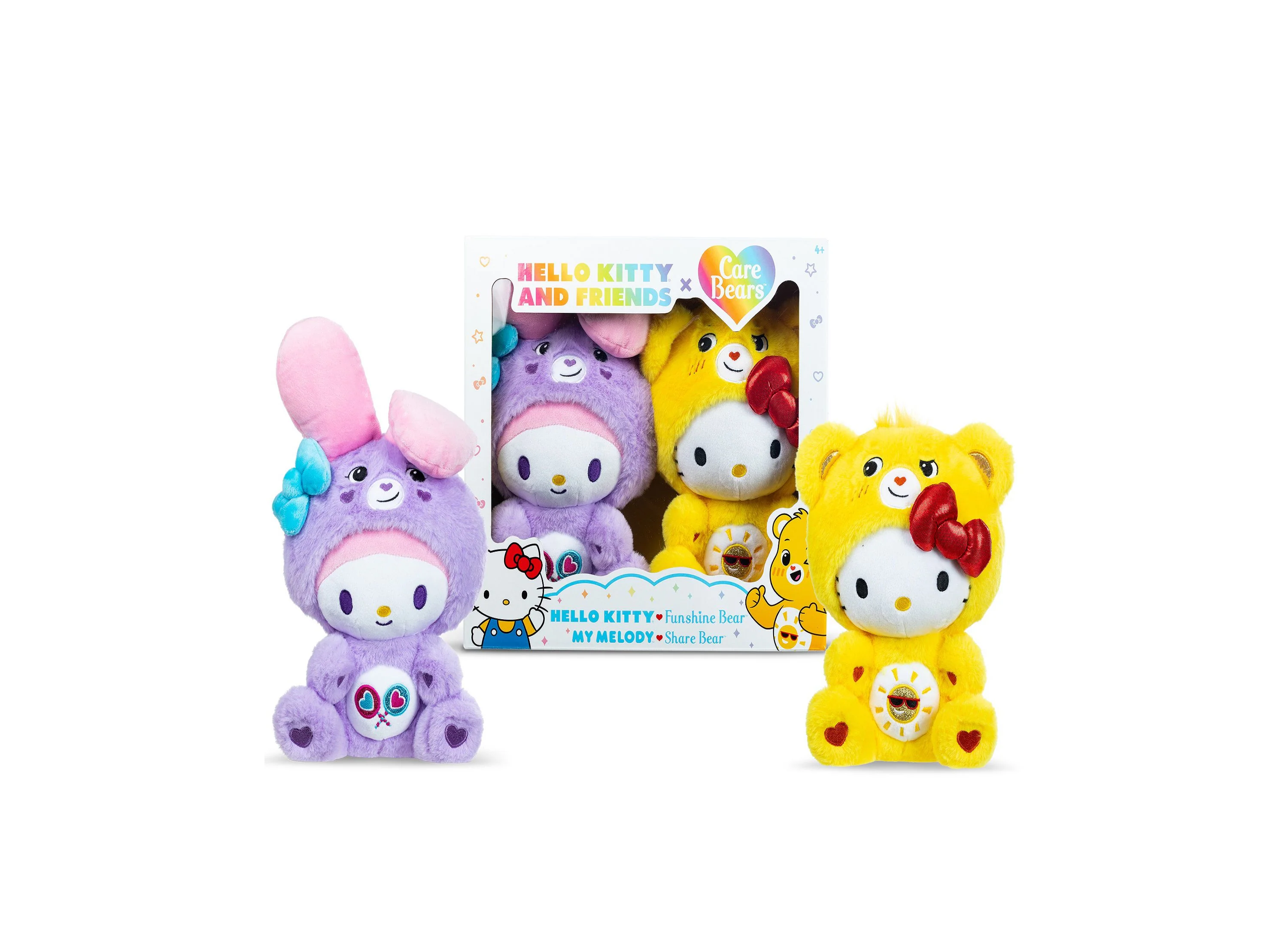 Hello Kitty X Care Bears 10 inch Plush Duo - Funshine & Share Bears - Image 9
