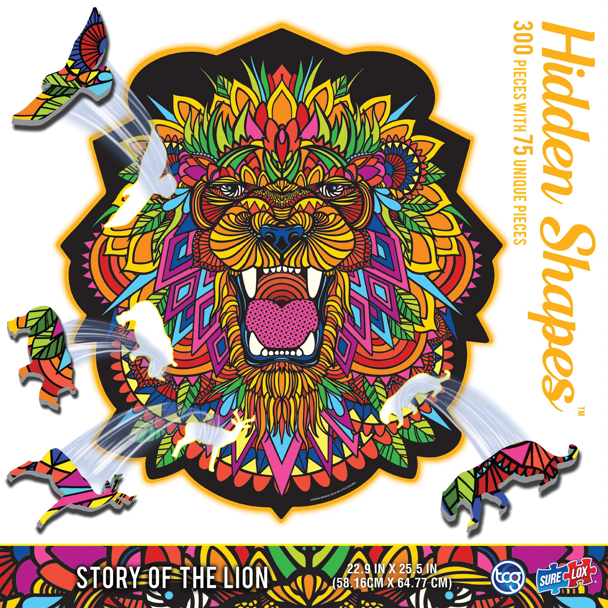 Vibrant Lion-Shaped Jigsaw Puzzle - 300 pc - Image 3