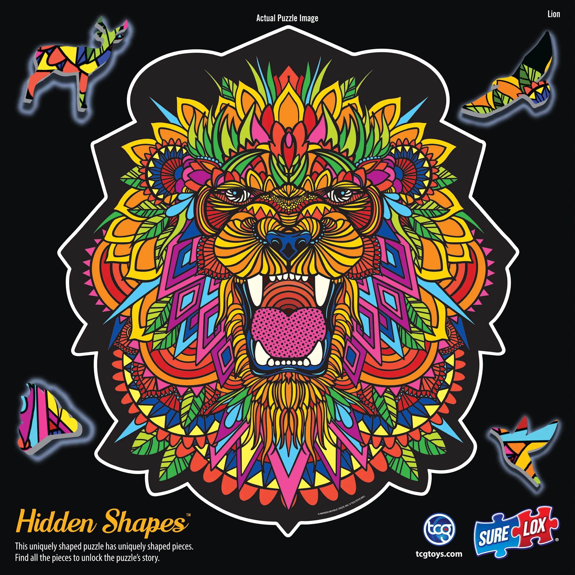 Vibrant Lion-Shaped Jigsaw Puzzle - 300 pc - Image 4