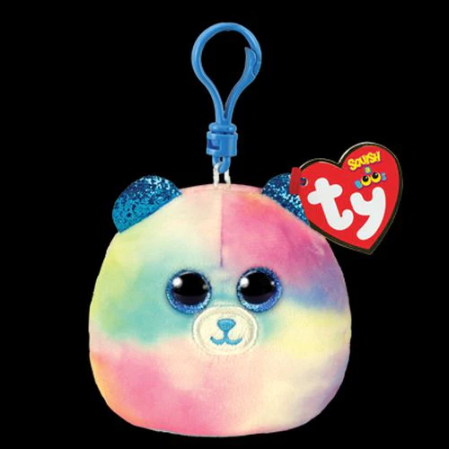 Ty Squish-a-Boos Hope Bear Squish Clip - 3 Inch Rainbow Plush