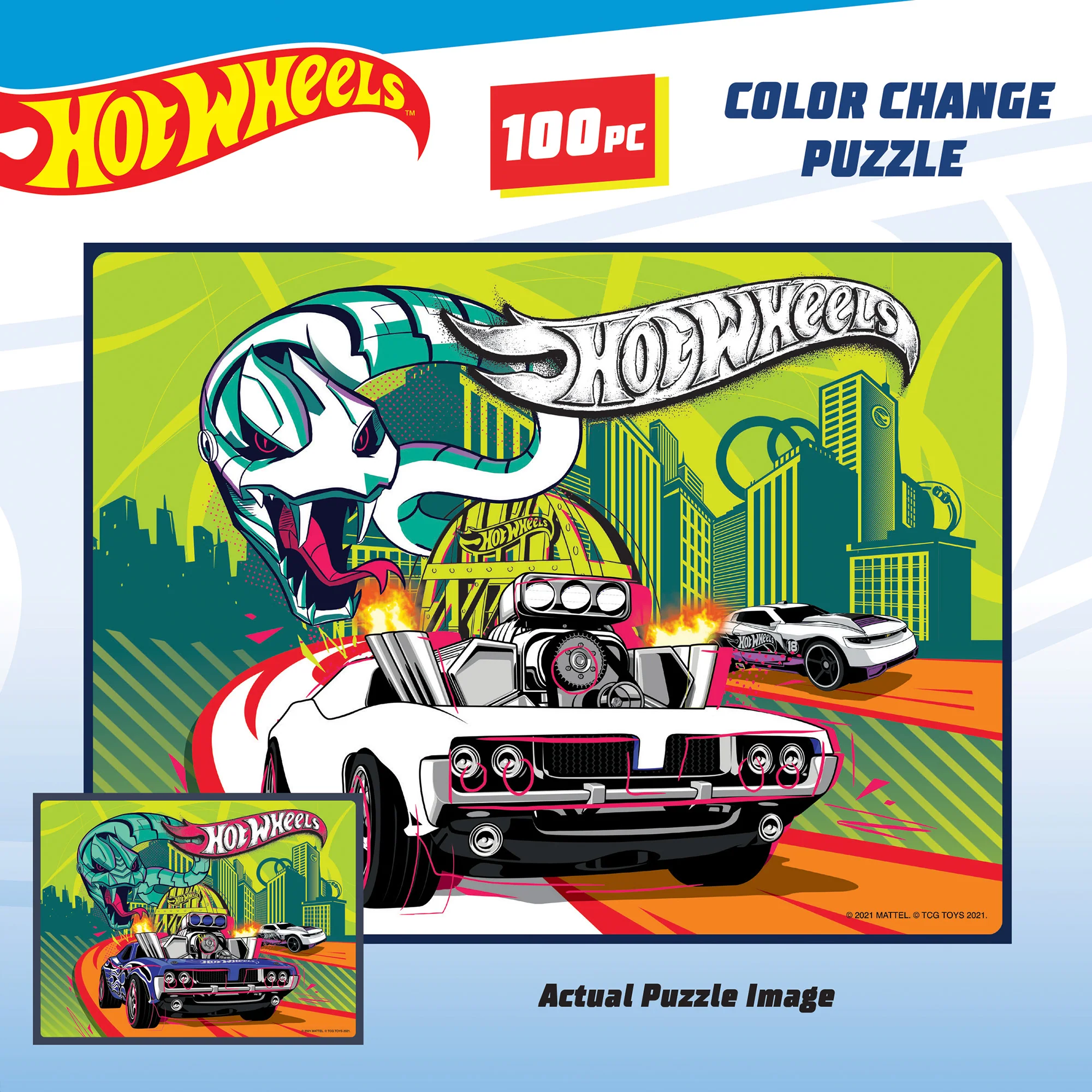 Hot Wheels Color Surprise Jigsaw Puzzle - 100 pc - Image 4