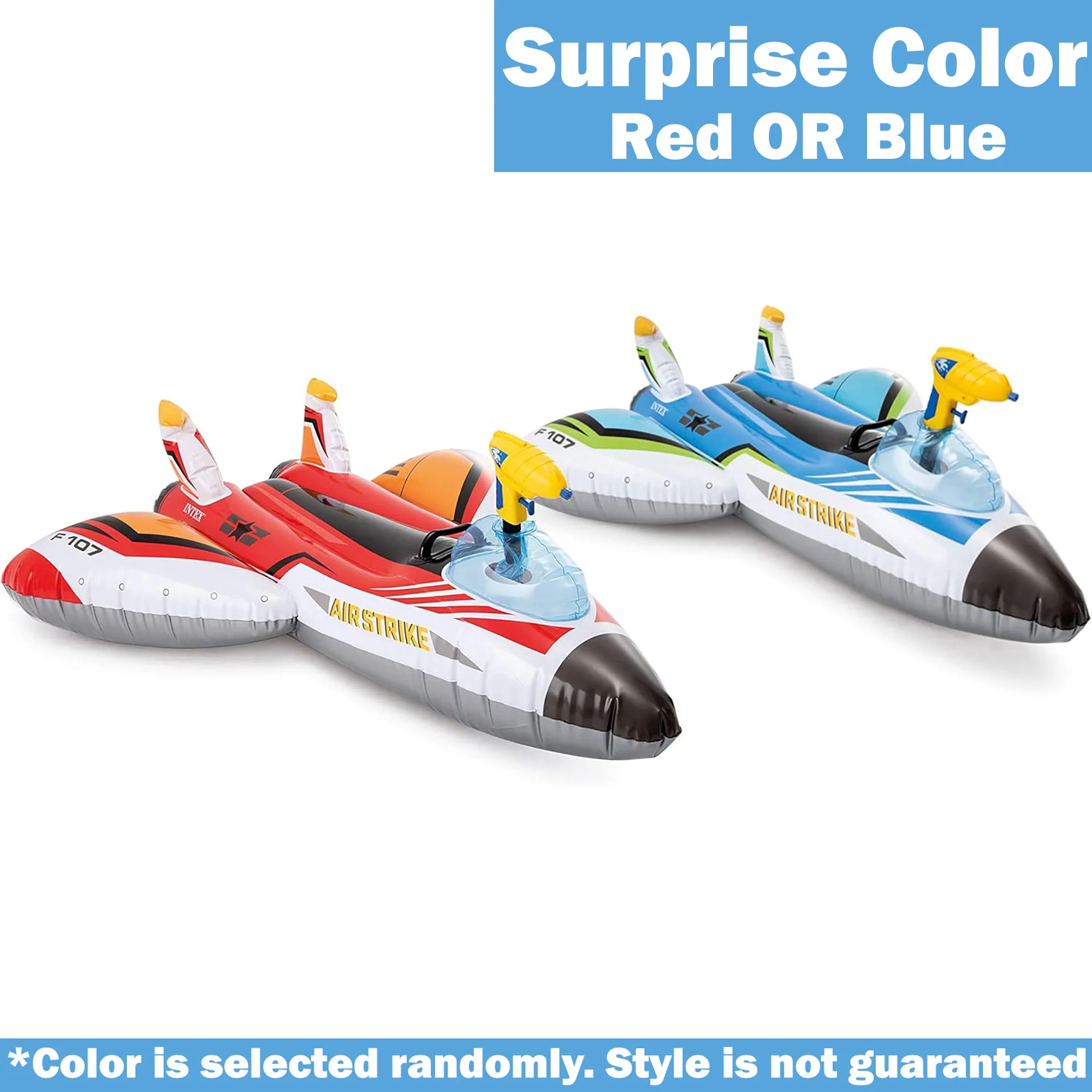 Intex Plane Ride-On Pool Float with Water Gun, Red/Blue - Image 2