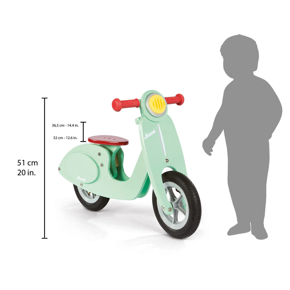 Janod Mint Scooter - Adjustable Wooden Balance Bike - Image 6