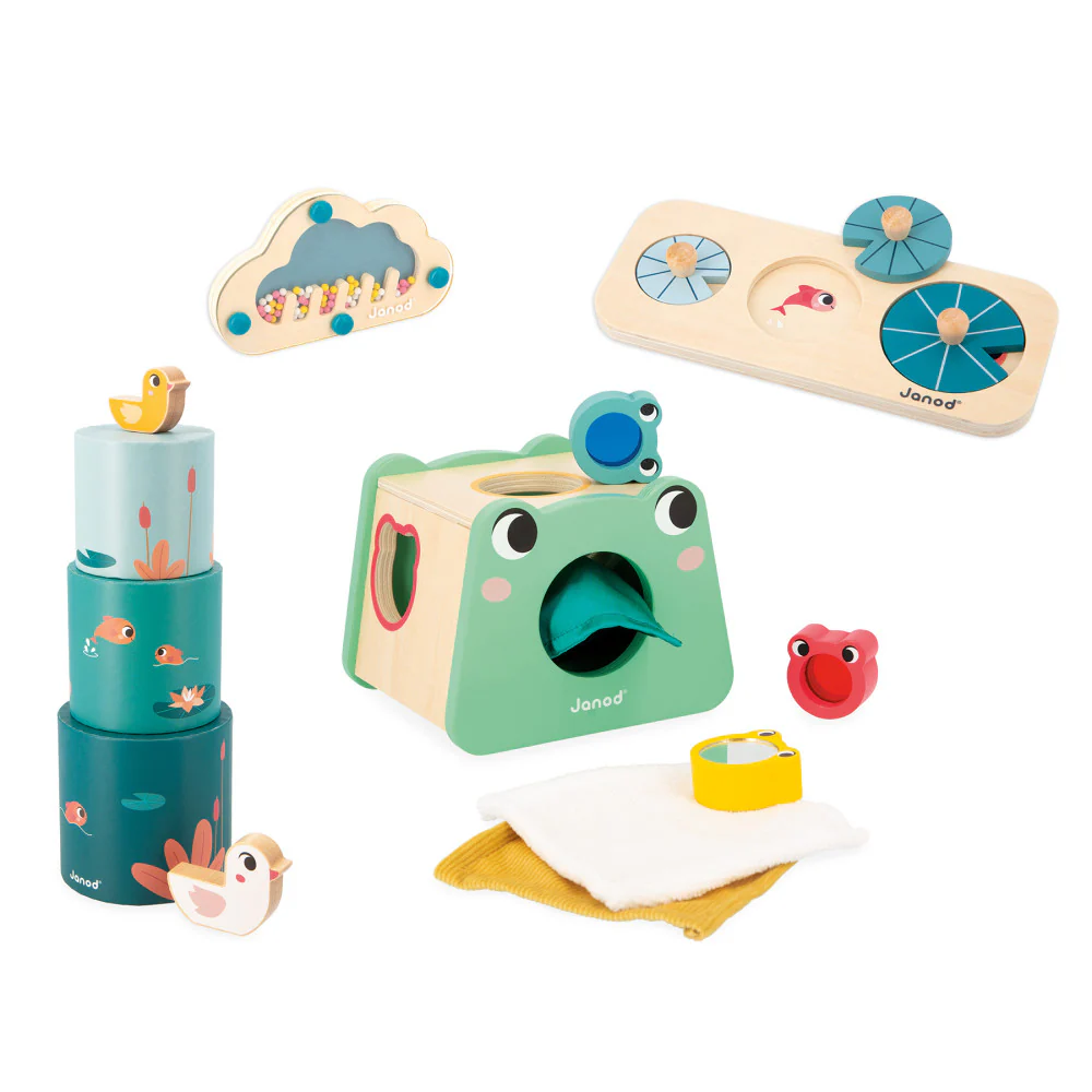 Janod Sensory Exploration Toy Box - 4 Toys for 12 Months & Up - Image 6