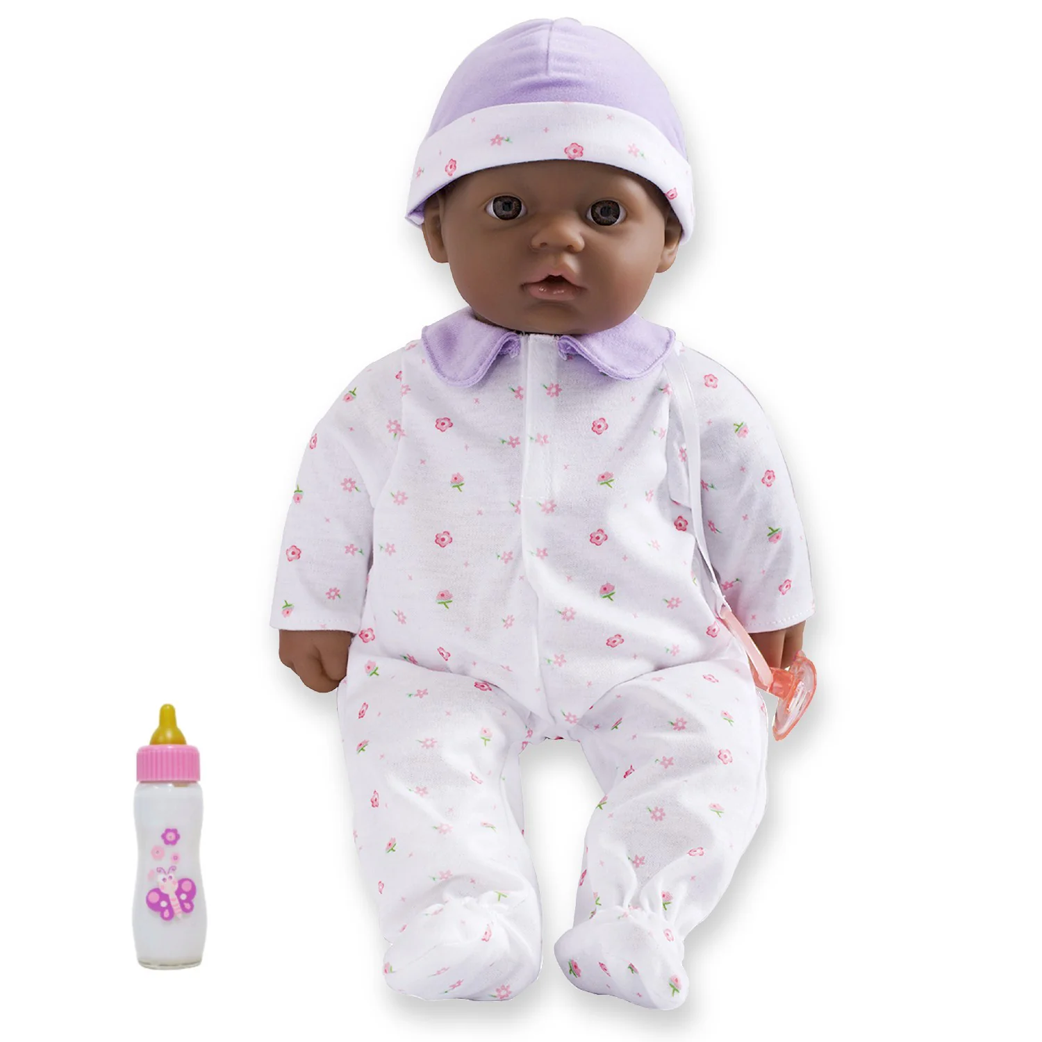 JC Toys La Baby Soft 16-Inch Doll with Purple Sleeper and Pacifier