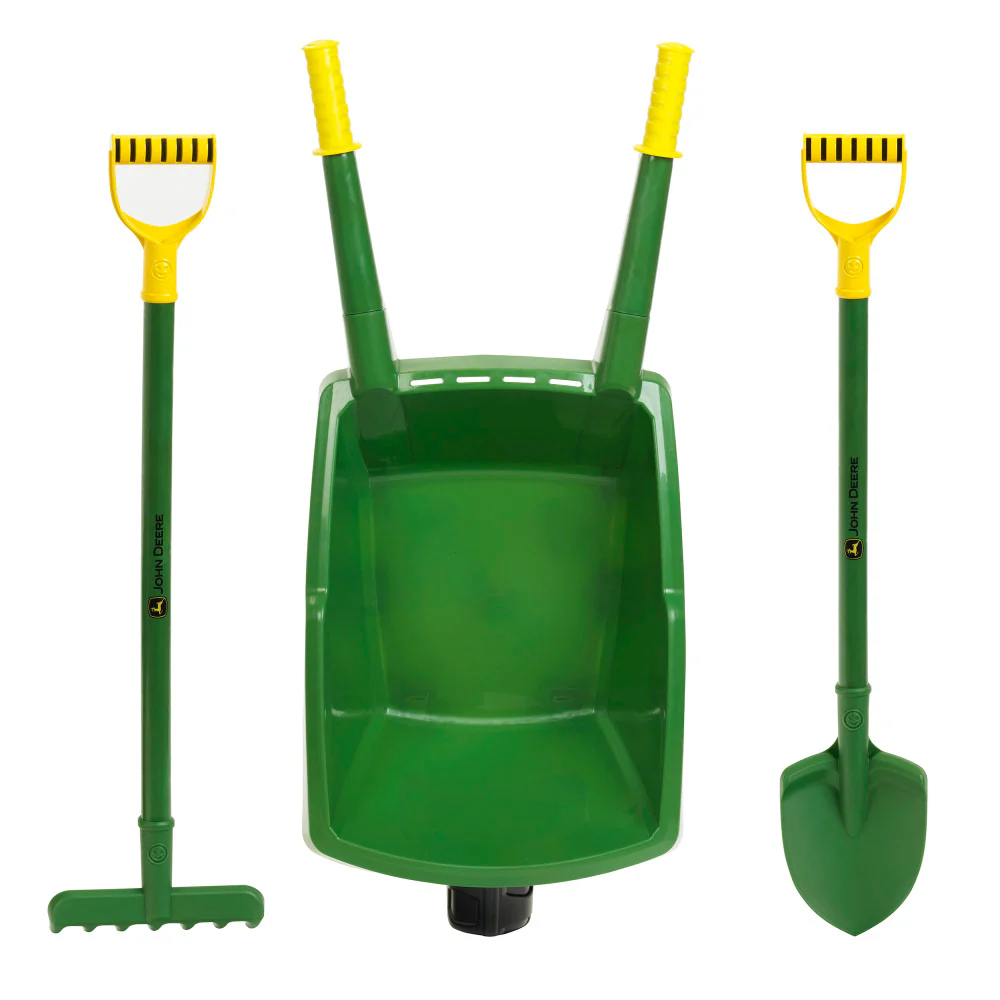 John Deere Wheelbarrow Play Set – Green & Yellow, 3pc, Ages 3+ - Image 4