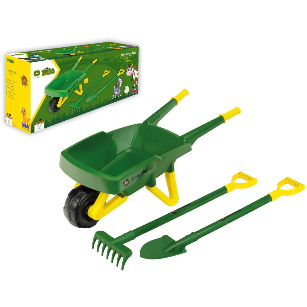 John Deere Wheelbarrow Play Set – Green & Yellow, 3pc, Ages 3+ - Image 5