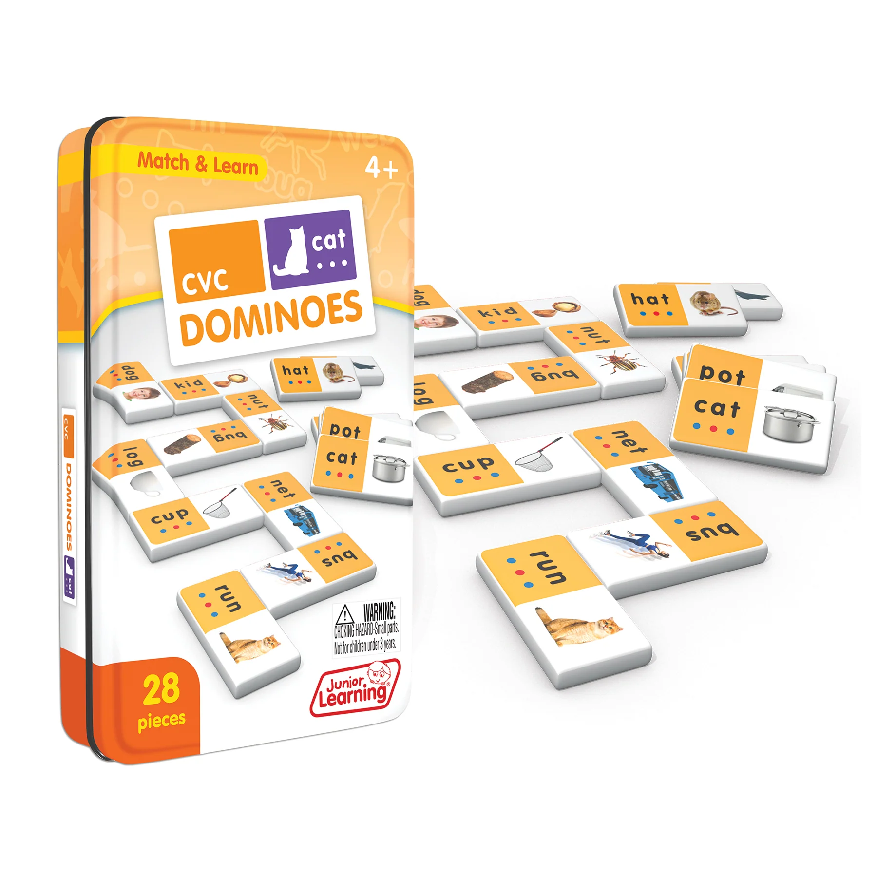 Junior Learning CVC Match & Learn Dominoes - Double Pack Education Set - Image 2