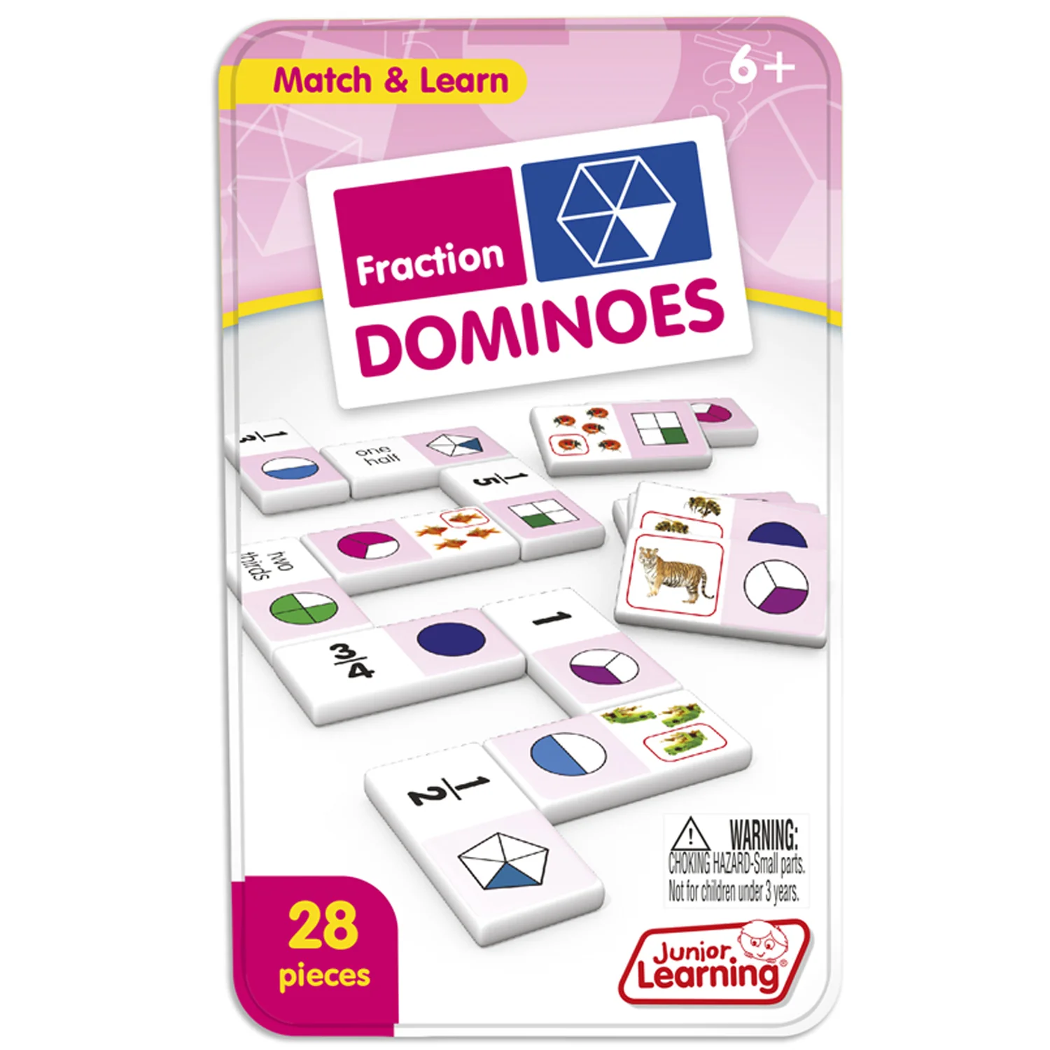 Junior Learning Fraction Dominoes - Educational Math Game - 28 Pieces - Image 2