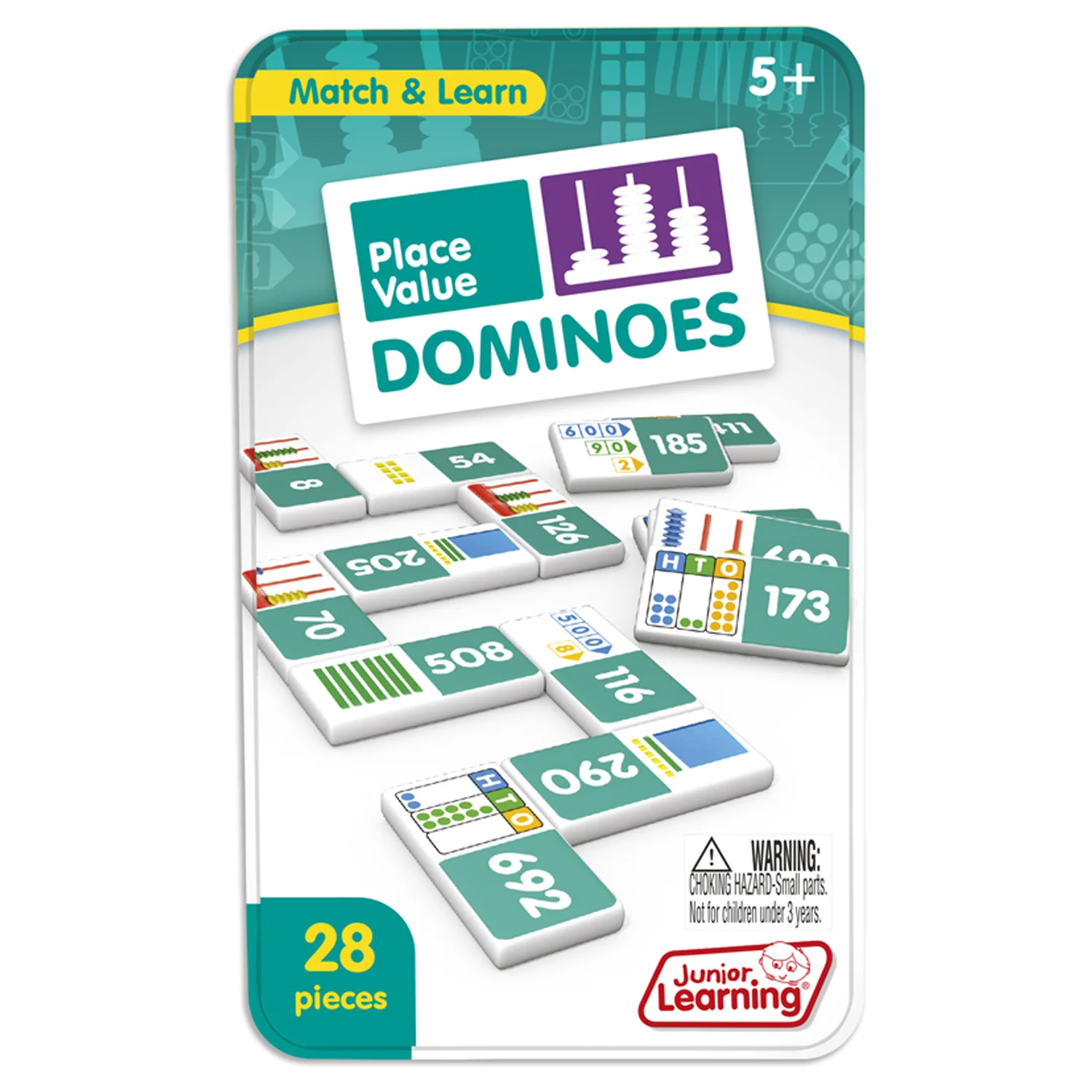 Junior Learning Place Value Dominoes - Educational Math Game - 2-Pack Set - Image 2