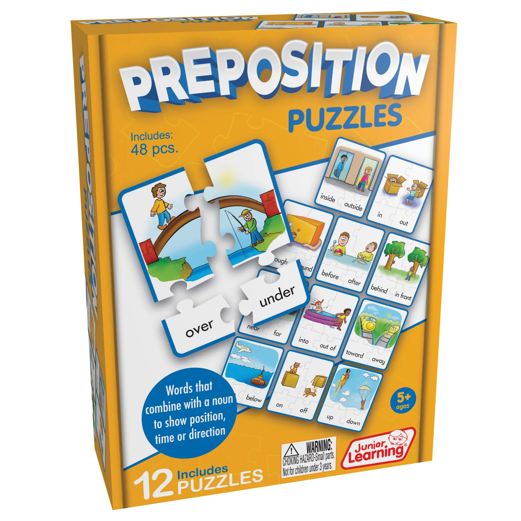 Junior Learning Preposition Puzzles - Multicolored Jigsaw Language Game - Image 2